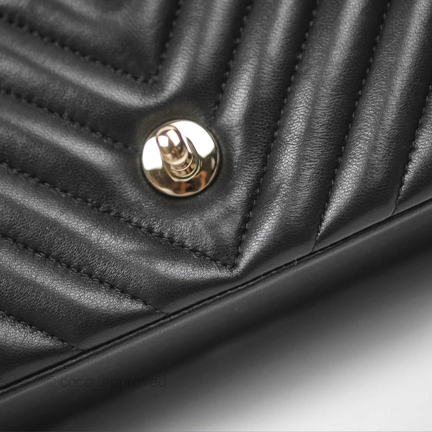 Chanel Mini Rectangular Flap Chevron Black Lambskin Gold Hardware