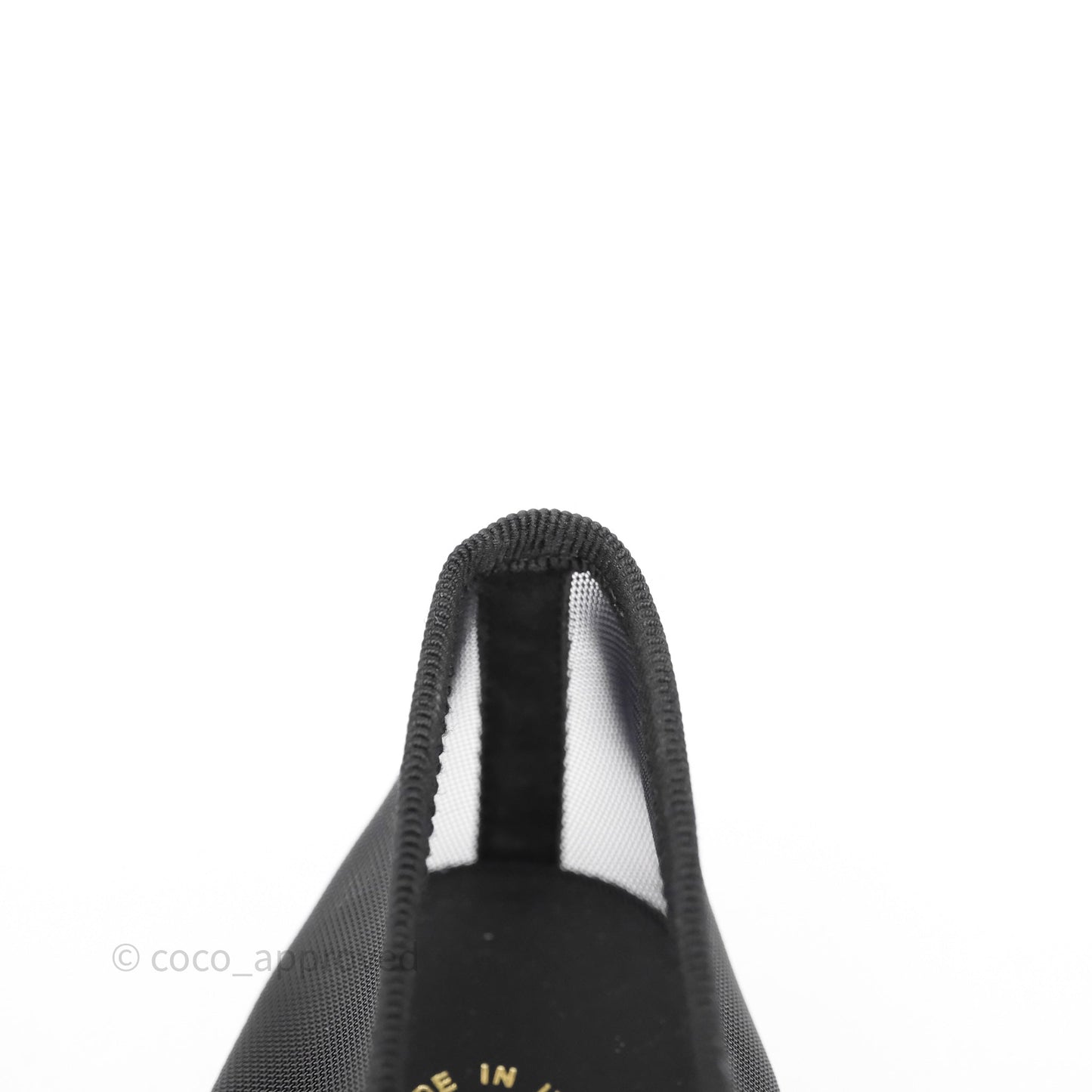 Chanel Ballet Flats Black Mesh Grosgrain 26P Size 38.5
