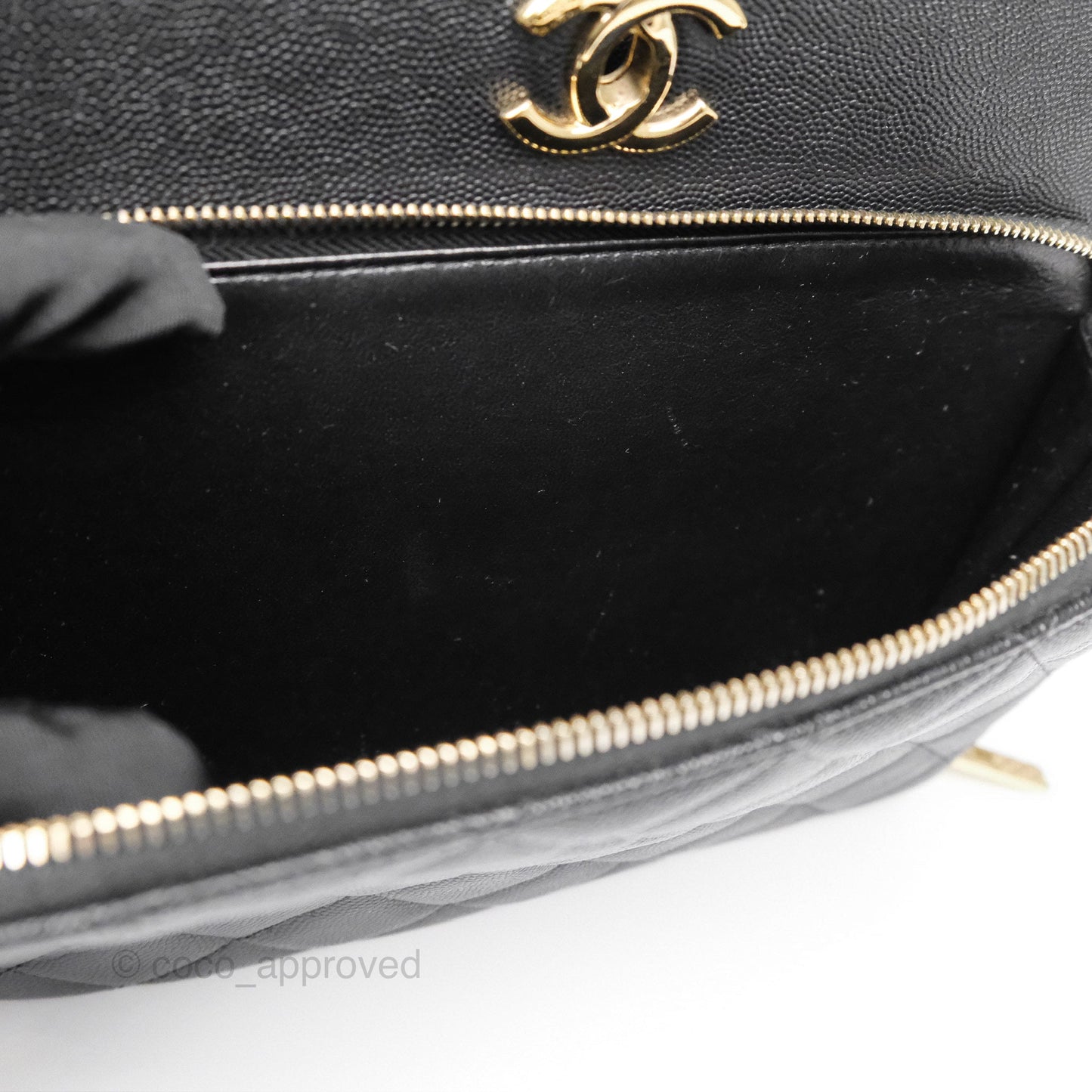 Chanel Small Business Affinity Shopping Bag Black Caviar Gold Hardware
