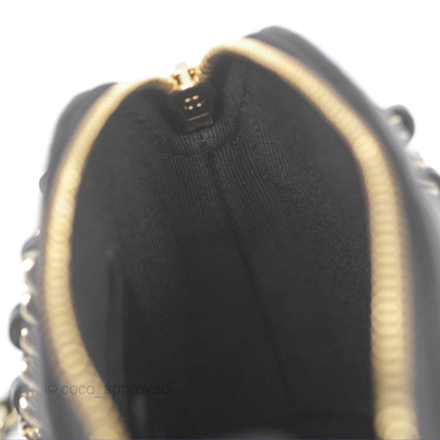 Chanel Mini Handle Clutch with Chain Black Shiny Lambskin Gold Hardware