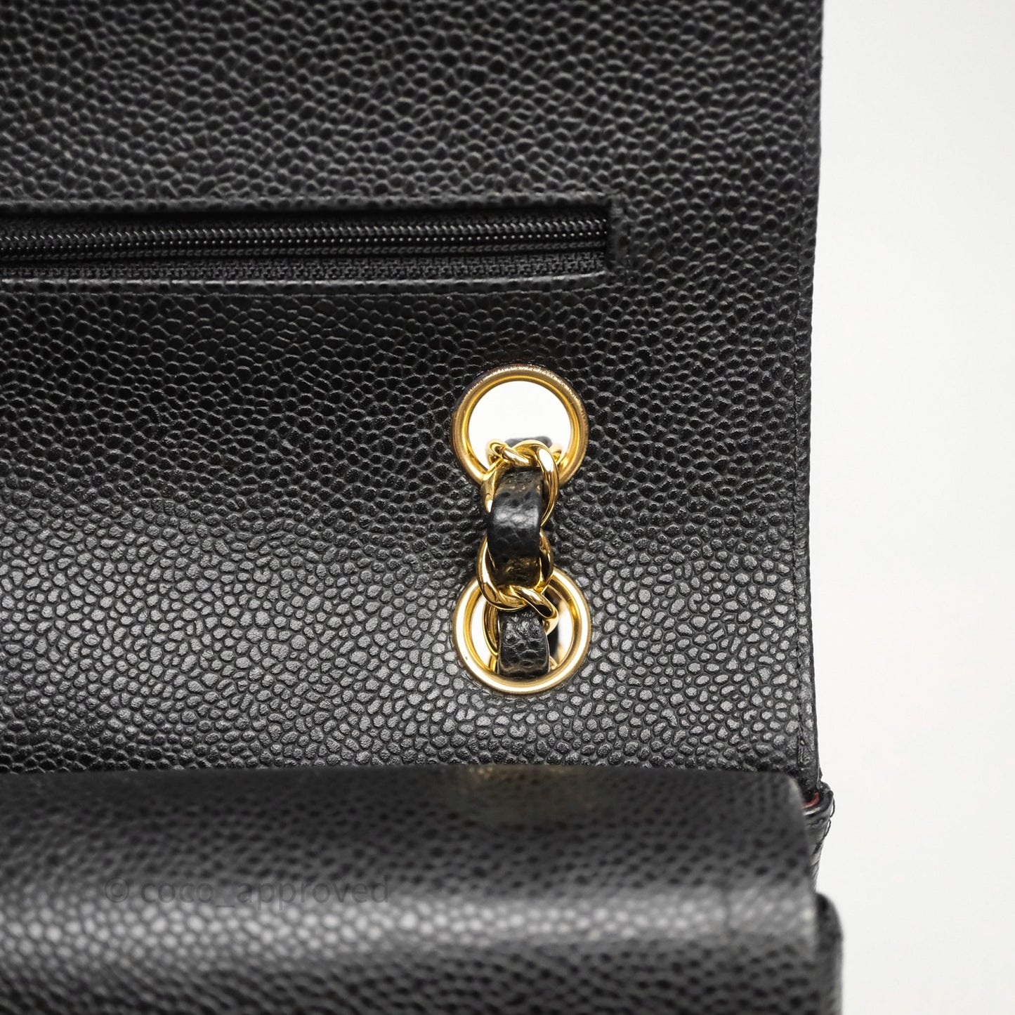 Chanel Classic M/L Medium Flap Quilted Black Caviar Gold Hardware