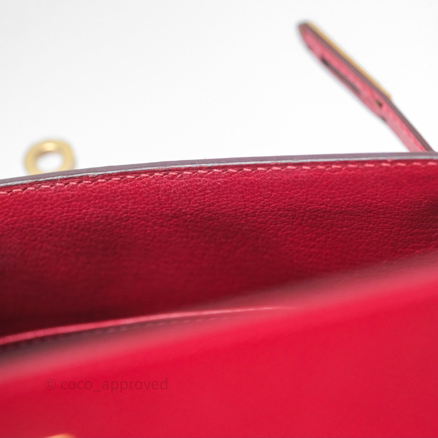 Hermès Sellier Kelly 25 Rouge Casaque Q5 Epsom Gold Hardware
