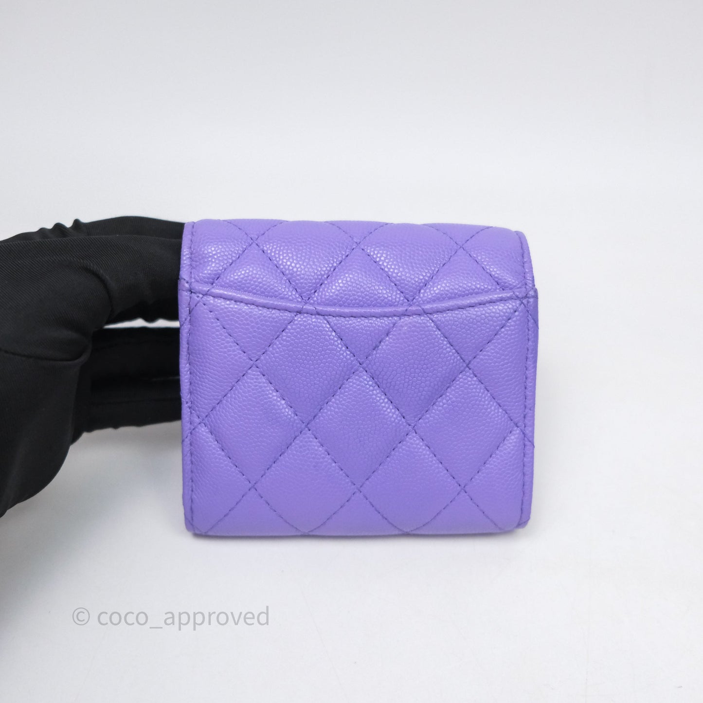 Chanel Classic Flap Wallet Purple Caviar Gold Hardware⁣ 20S