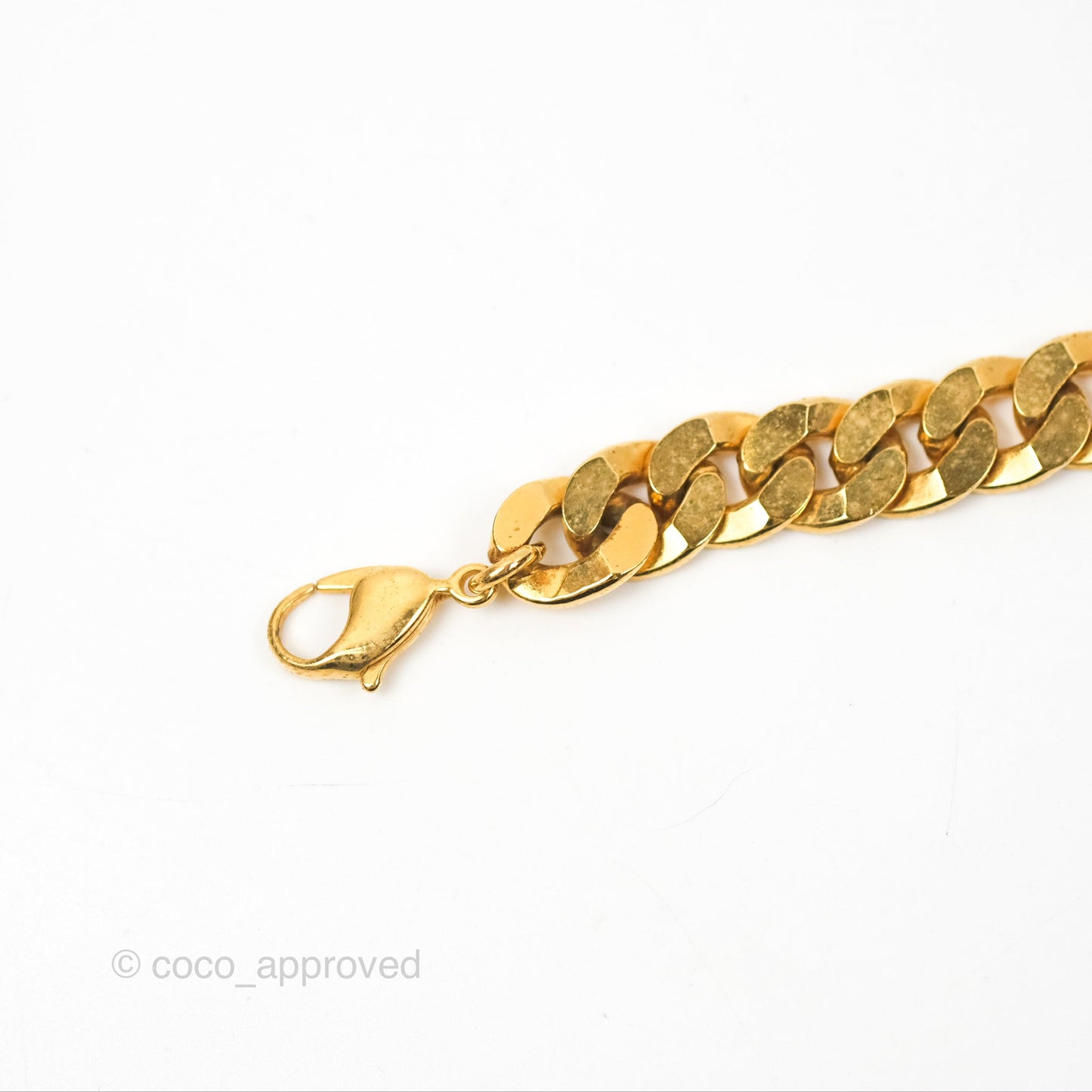 Christian Dior CD Chain Choker Necklace Gold Tone