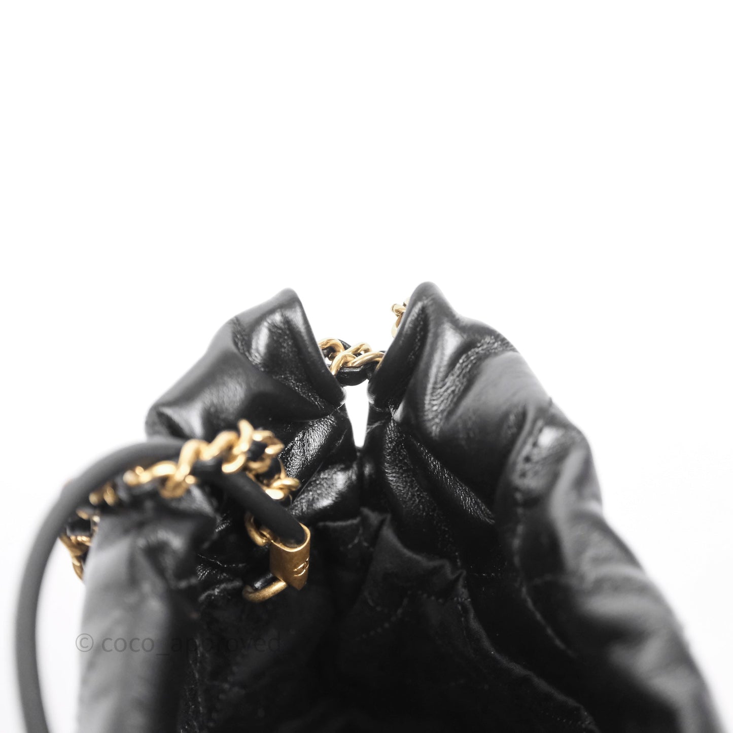 Chanel 22 Mini Bag Black Crumpled Calfskin