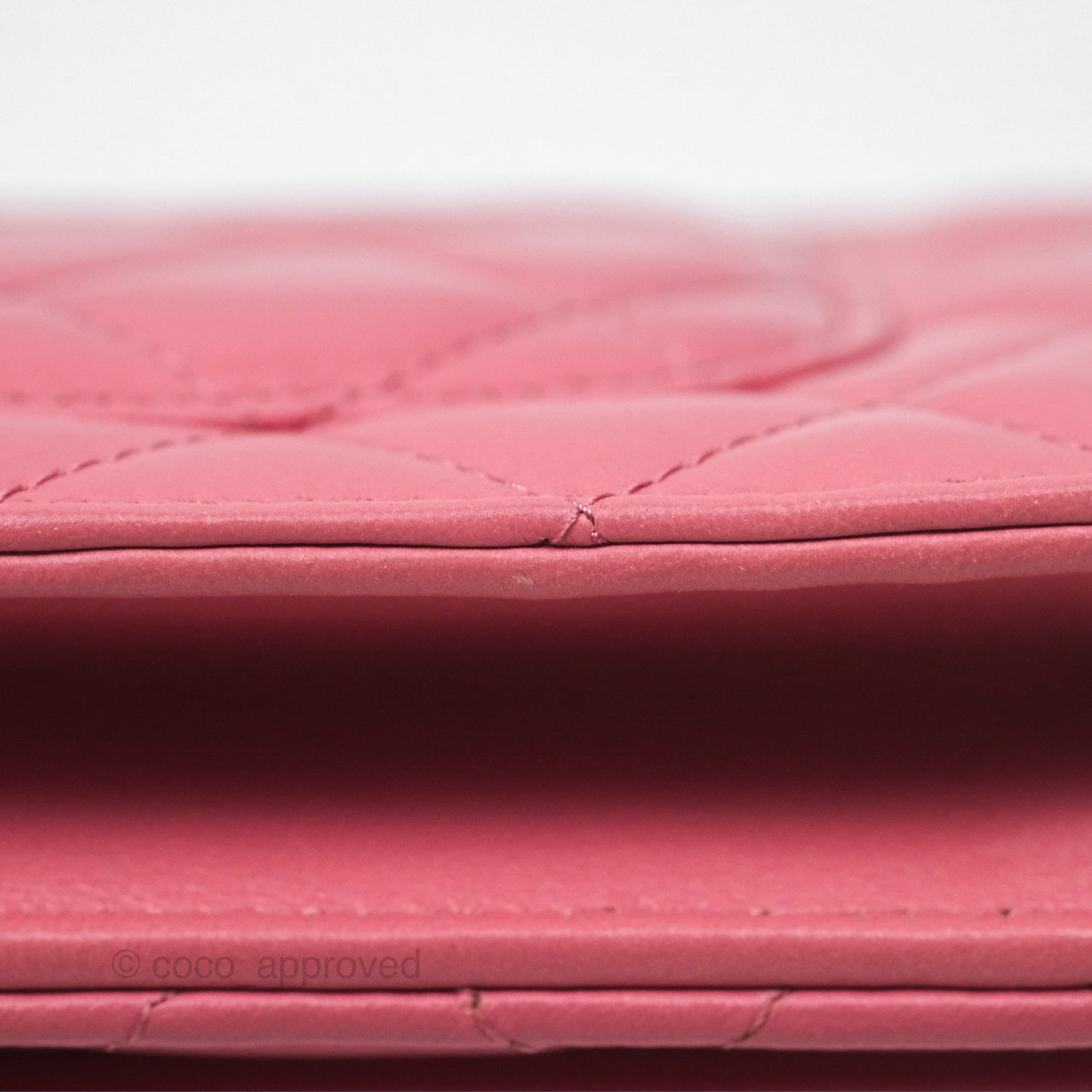 Chanel All Slide Wallet on Chain WOC Adjustable Chain Quilted Pink Lambskin