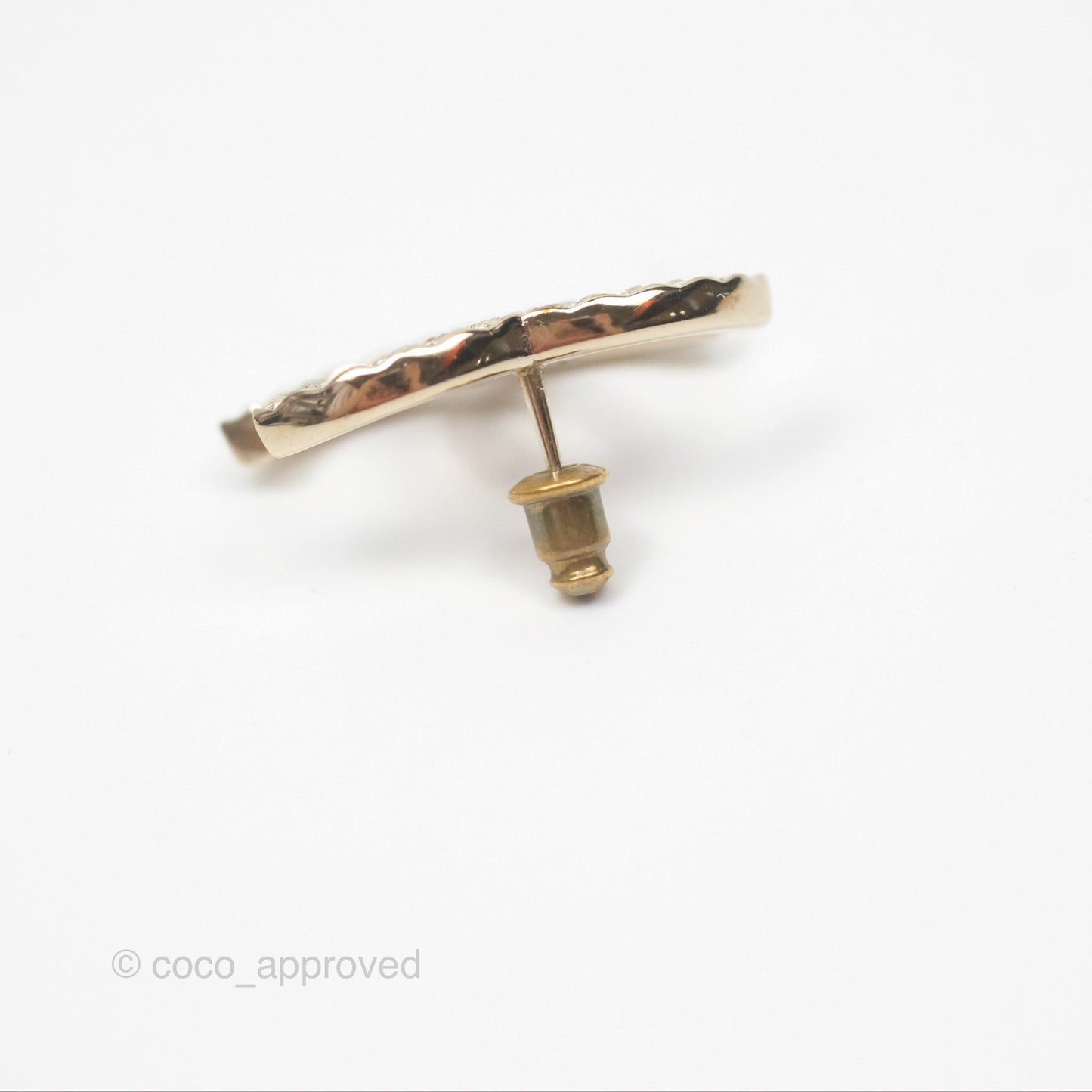 Chanel Crystal CC Earrings Gold Tone 20A