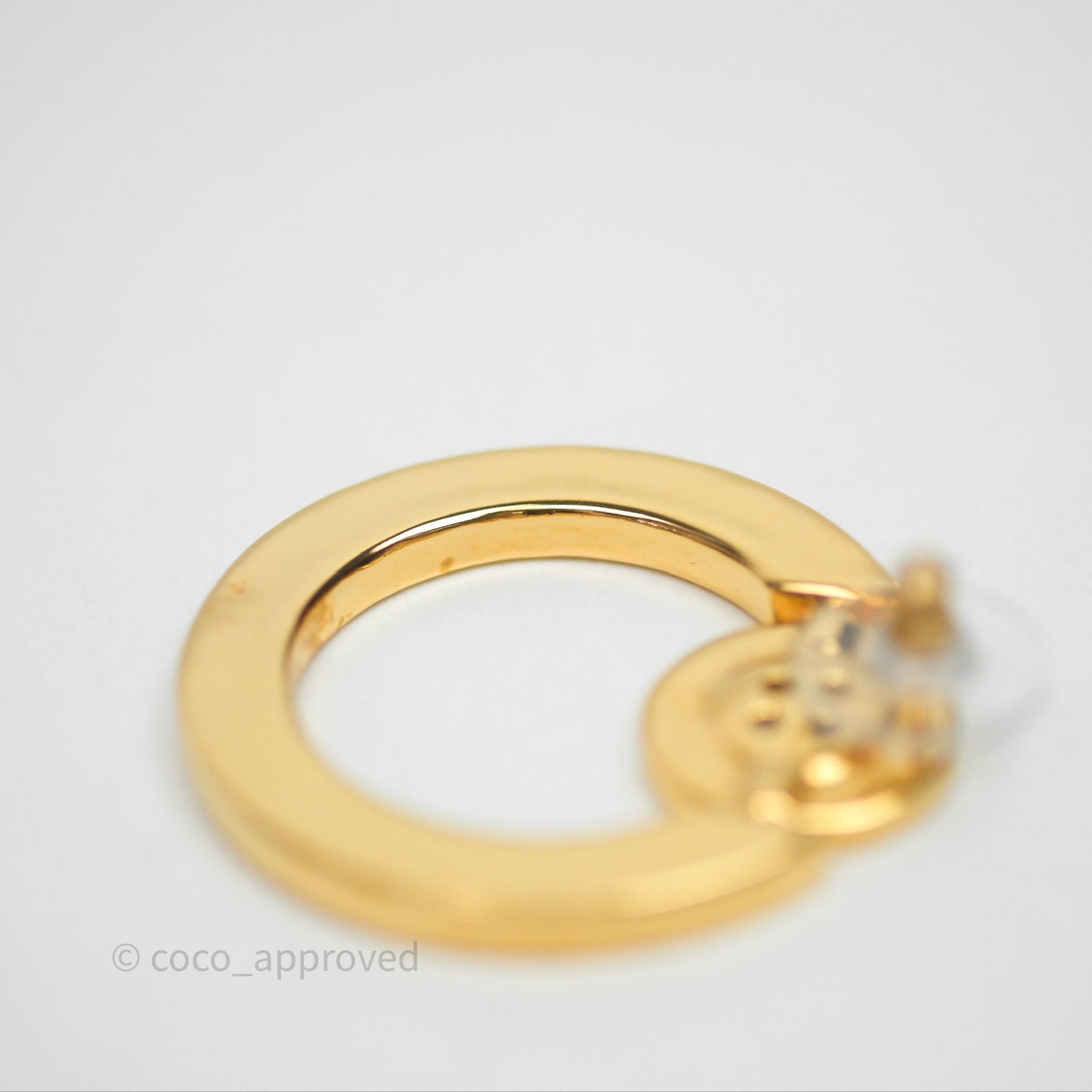 Chanel CC Round Earrings Gold Tone 20A