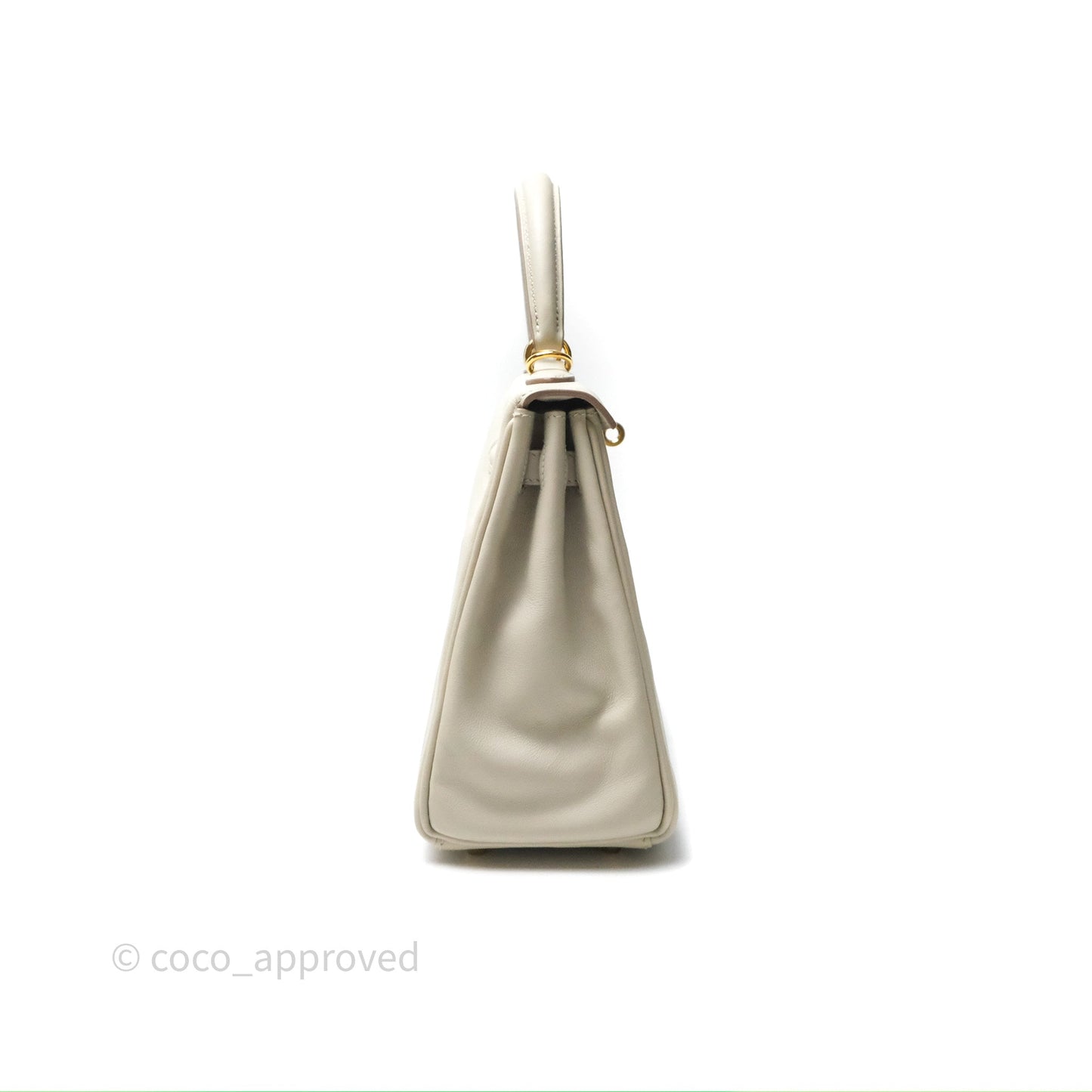 Hermès Retourne Swift Kelly 25 Gris Perle 80 Gold Hardware