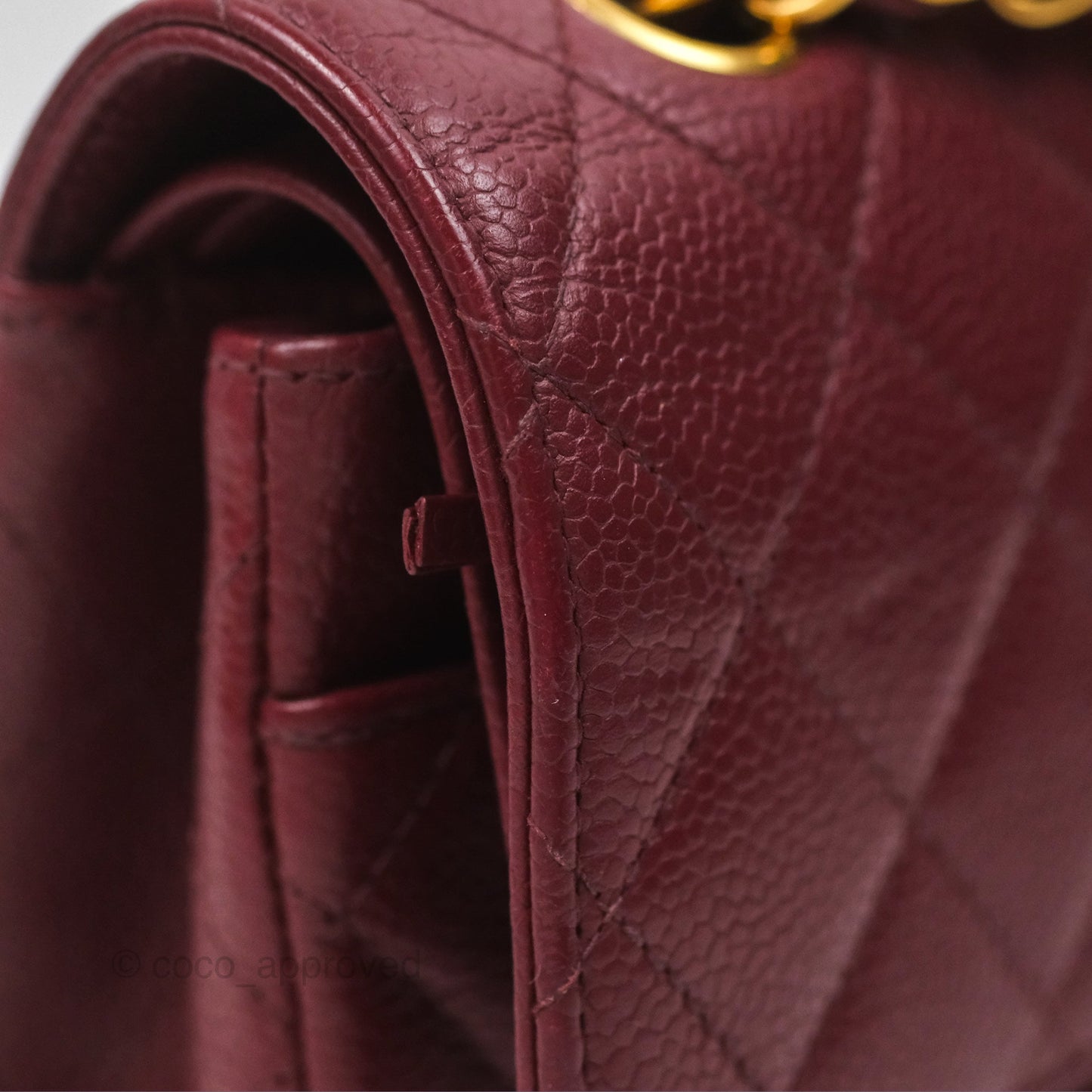 Chanel Vintage Classic Small S/M Flap Burgundy Caviar 24K Gold Hardware