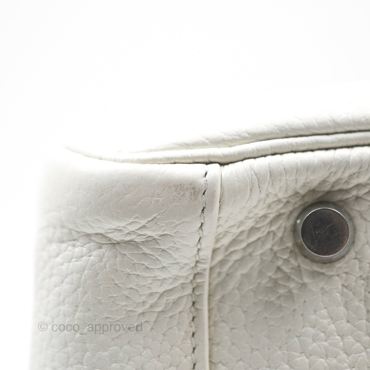 Hermès Lindy 30 White Clemence Palladium Hardware