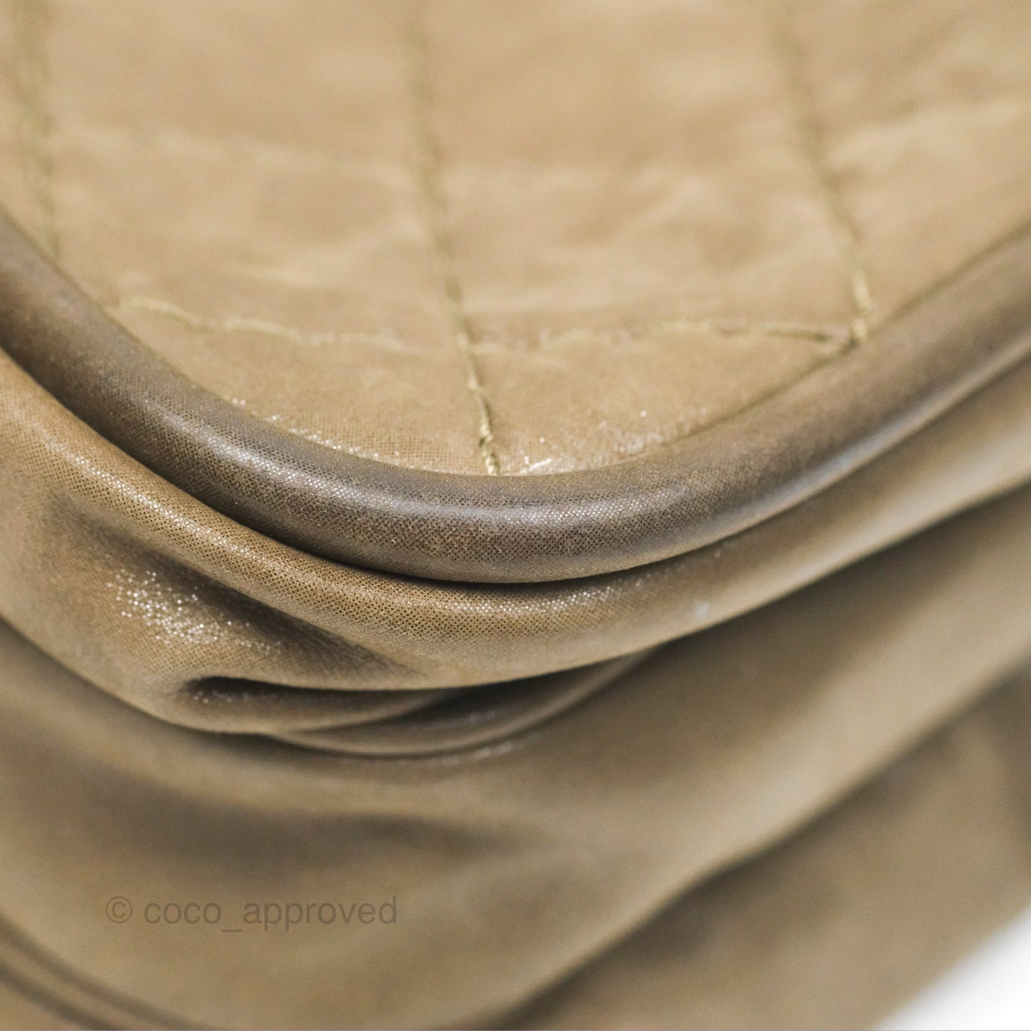 Chanel Quilted Camera Case Bag Iridescent Taupe Calfskin Silver Hardware