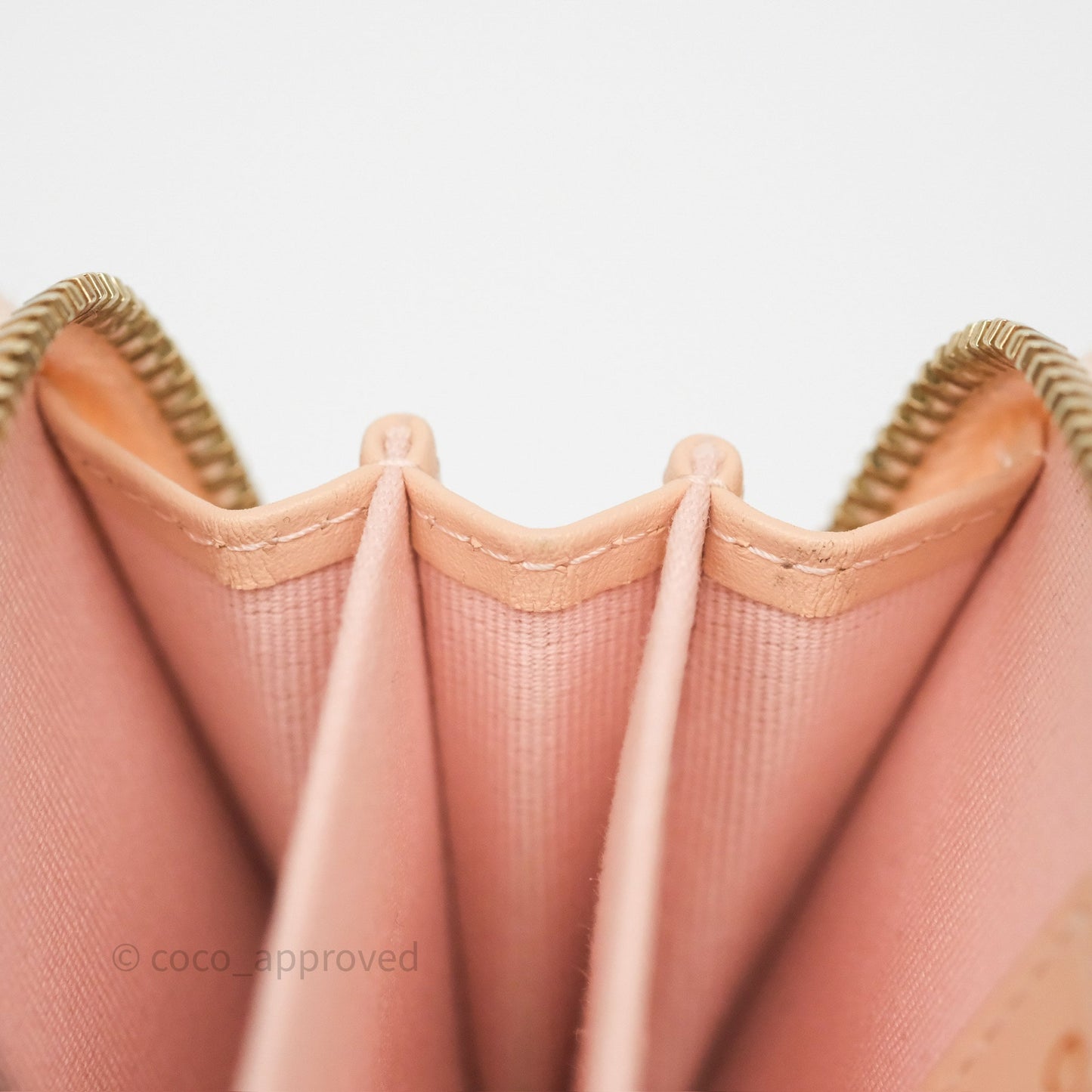 Chanel Classic Zipped Coin Purse Salmon Pink Caviar Gold Hardware