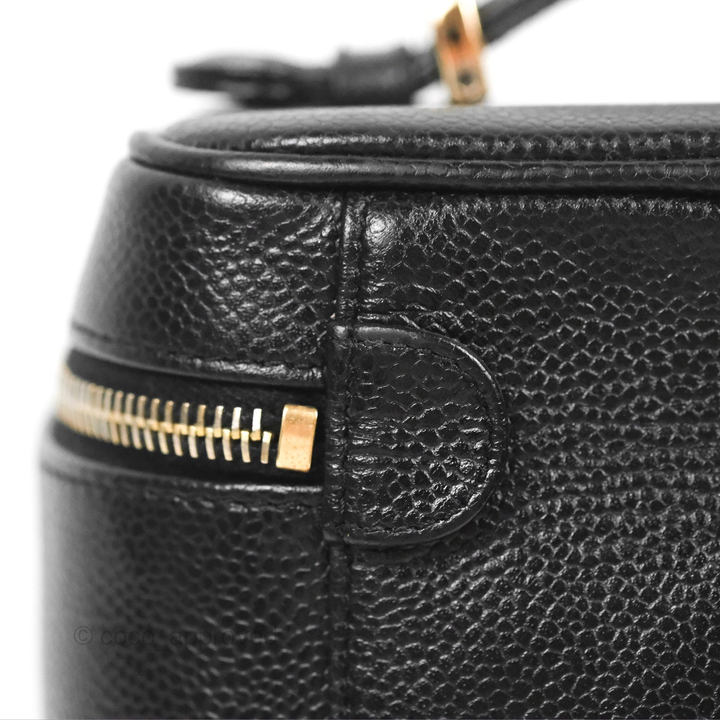 Chanel Vintage Vanity Case Black Caviar Gold Hardware