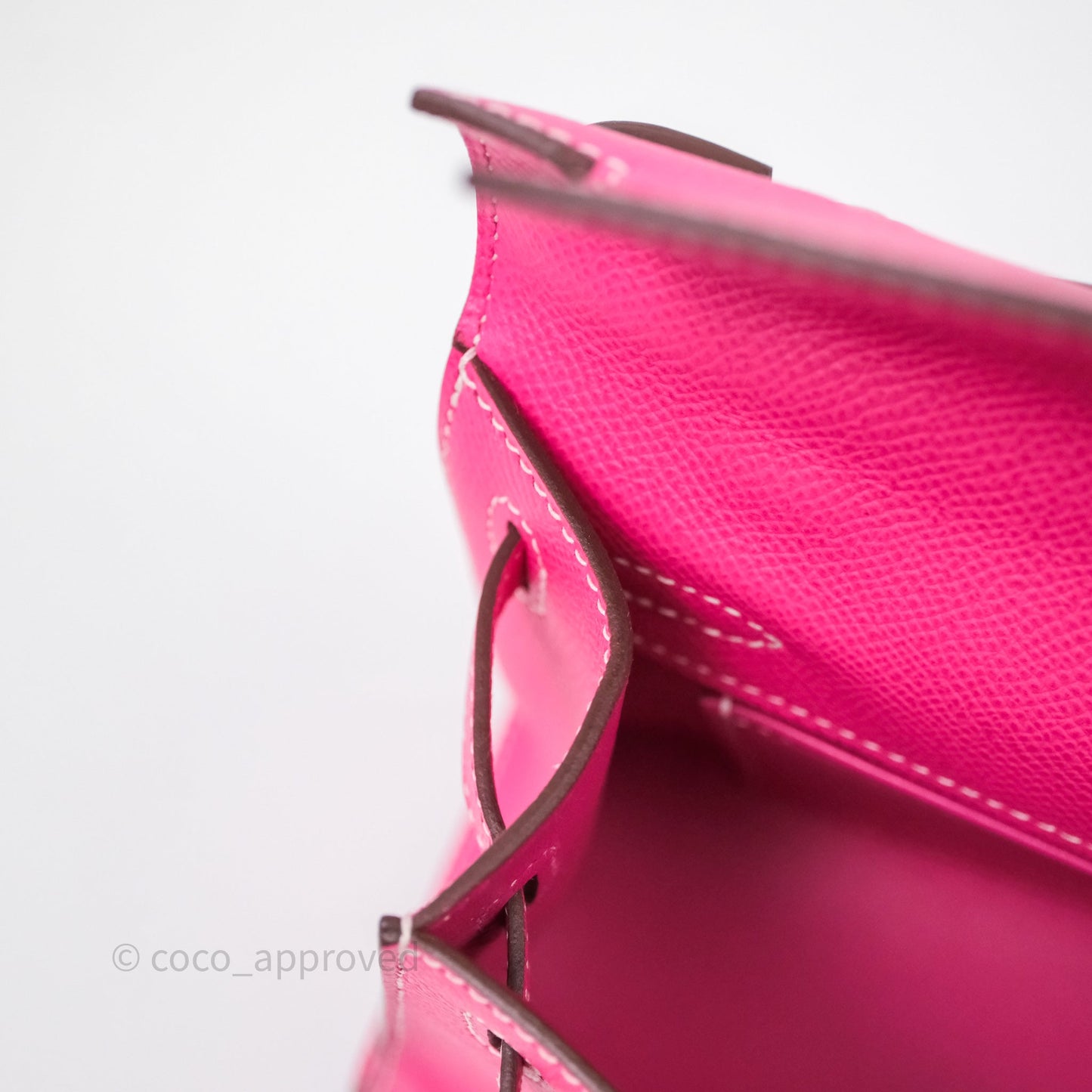Hermès Kelly Pochette Clutch Rose Tyrien Epsom Palladium Hardware