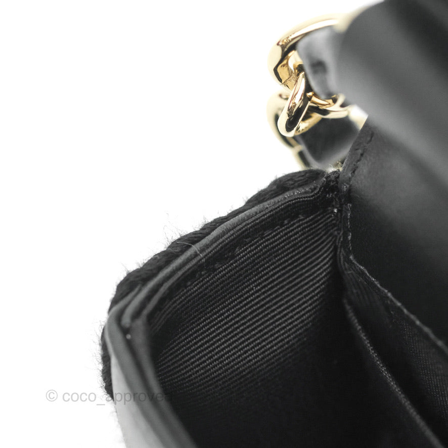Chanel Mini Bag Black Lambskin Crochet Gold Hardware 22C