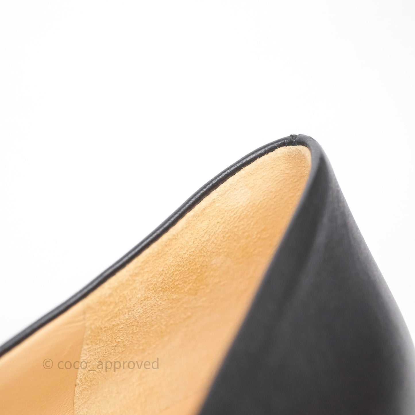 Chanel CC Cap Toe Pumps Heels Black Lambskin Size 38
