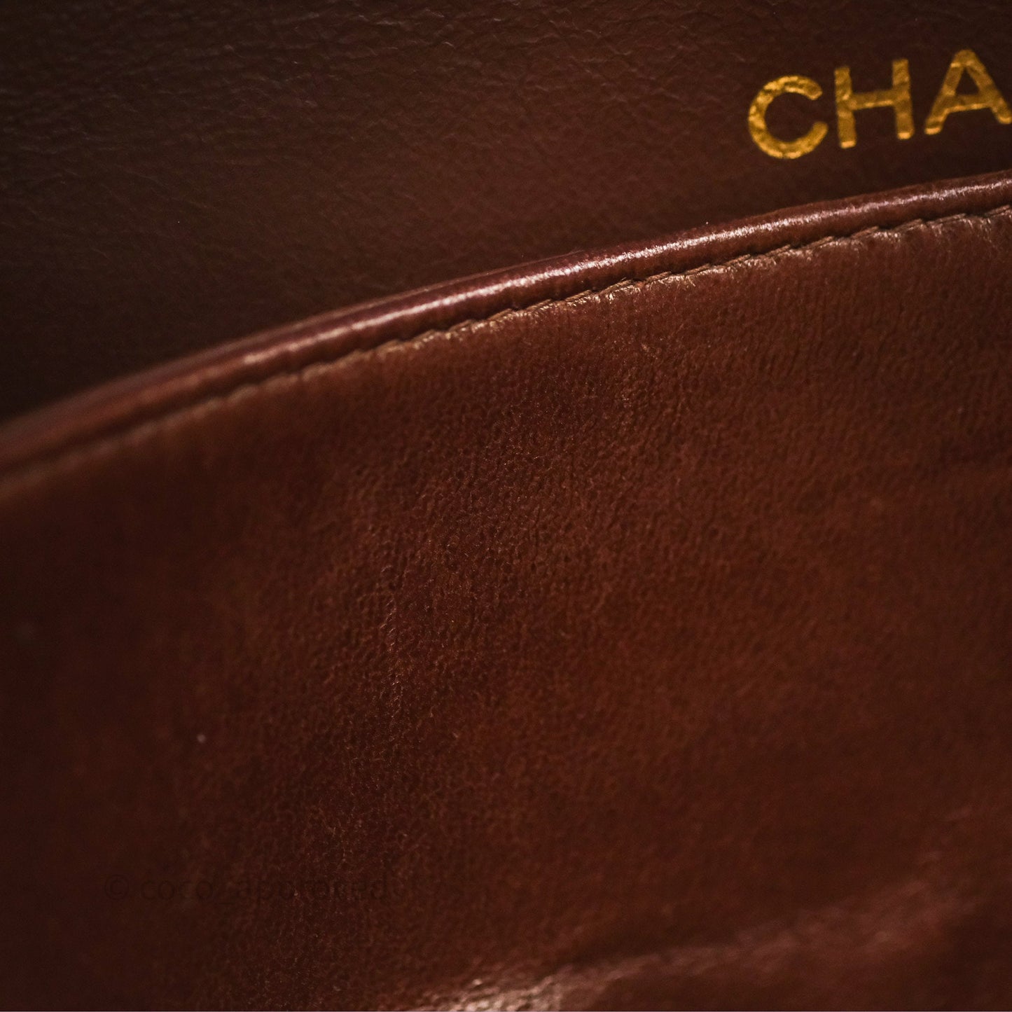 Chanel Vintage Small Classic Flap Brown Lambskin 24K Gold Hardware
