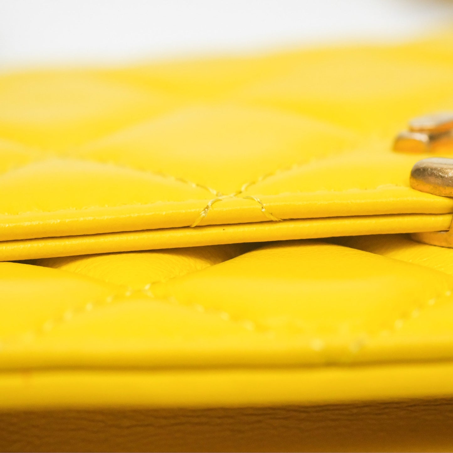 Chanel Lacquered Chain Mini WOC Yellow Lambskin