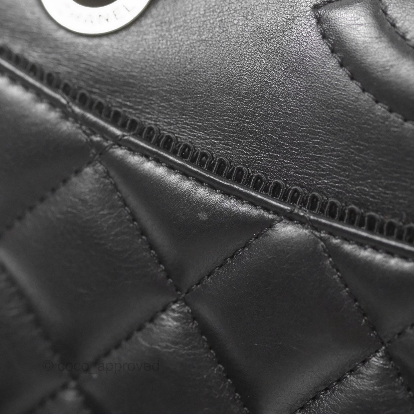 Chanel Quilted Ballerina Small Flap Bag Black Lambskin Ruthenium Hardware