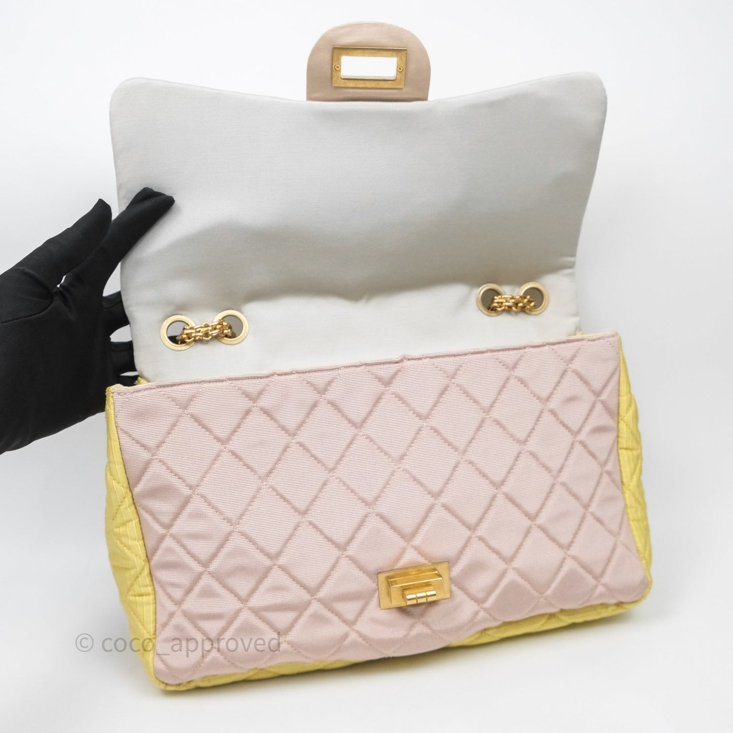 Chanel Reissue Flap Bag Tricolor Pastel Satin Aged Gold Hardware