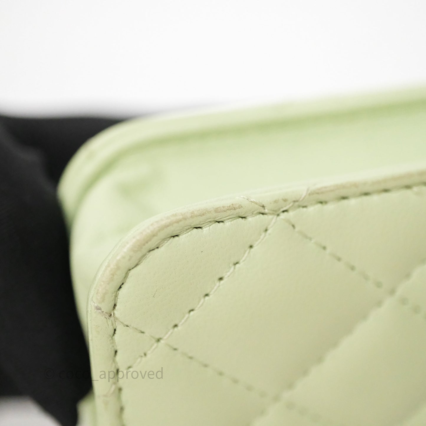 Chanel Pearl Crush Mini Clutch Belt Bag Green Lambskin Aged Gold Hardware