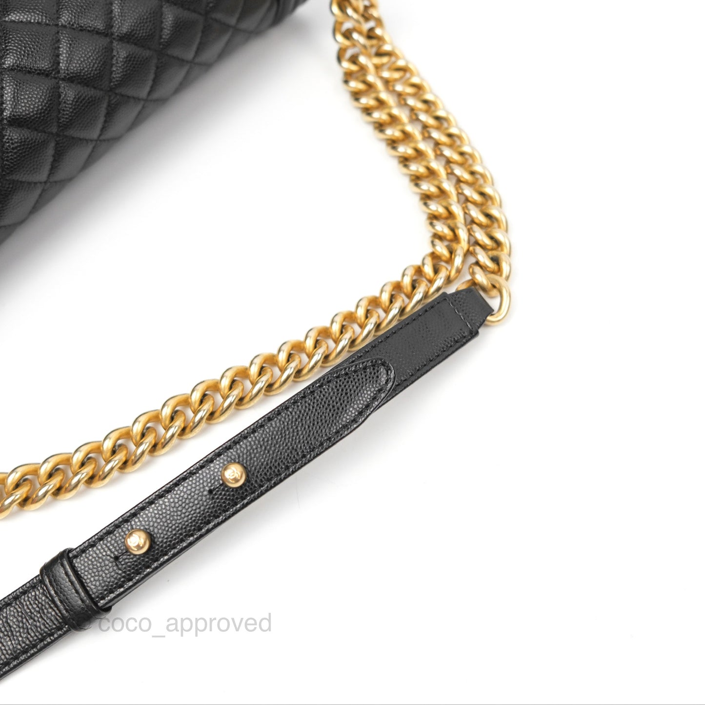 Chanel Quilted Medium Boy Black Caviar Aged Gold Hardware