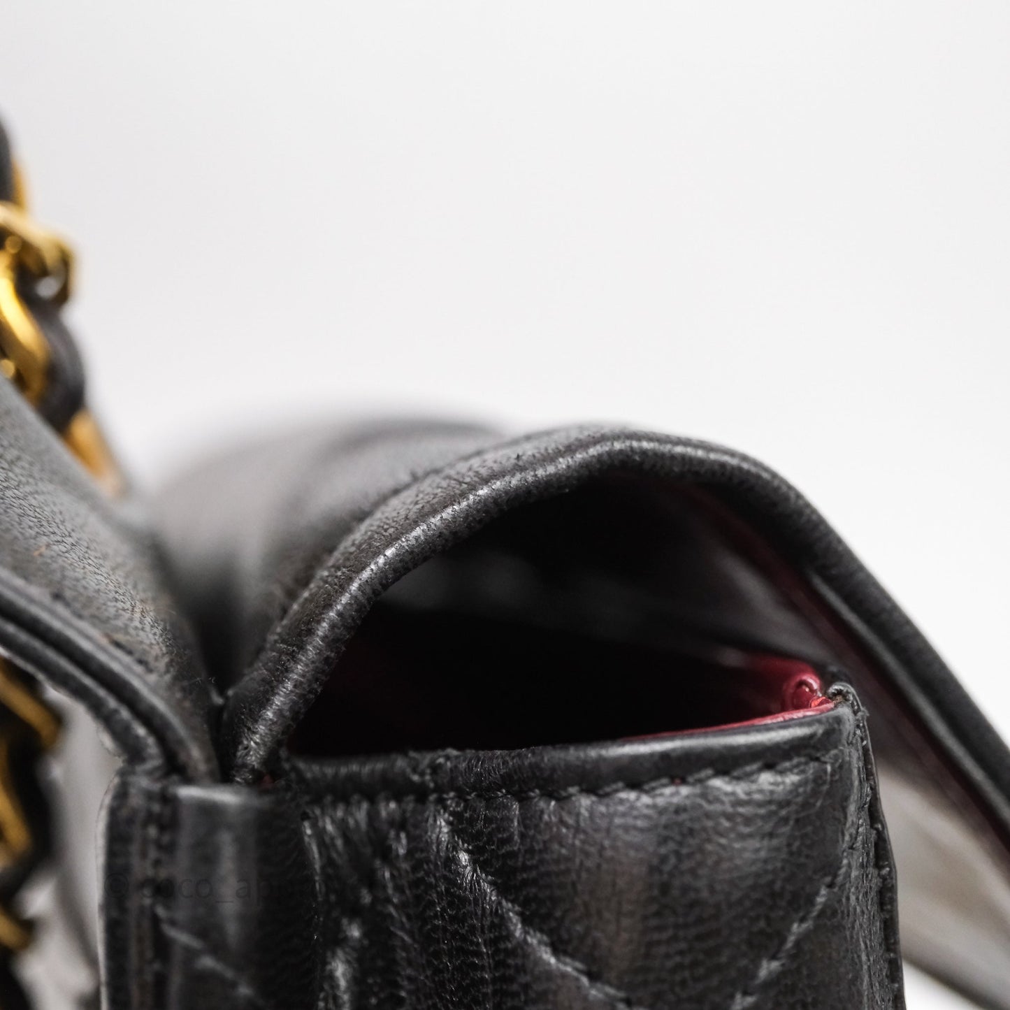 Chanel Quilted Vintage Flap Bag Lambskin Black 24K Gold Hardware