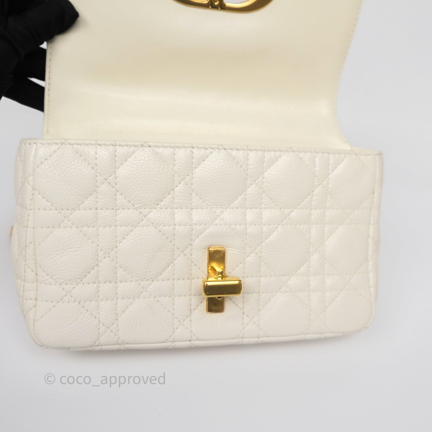 Dior Small Caro Bag Latte Supple Cannage Calfskin