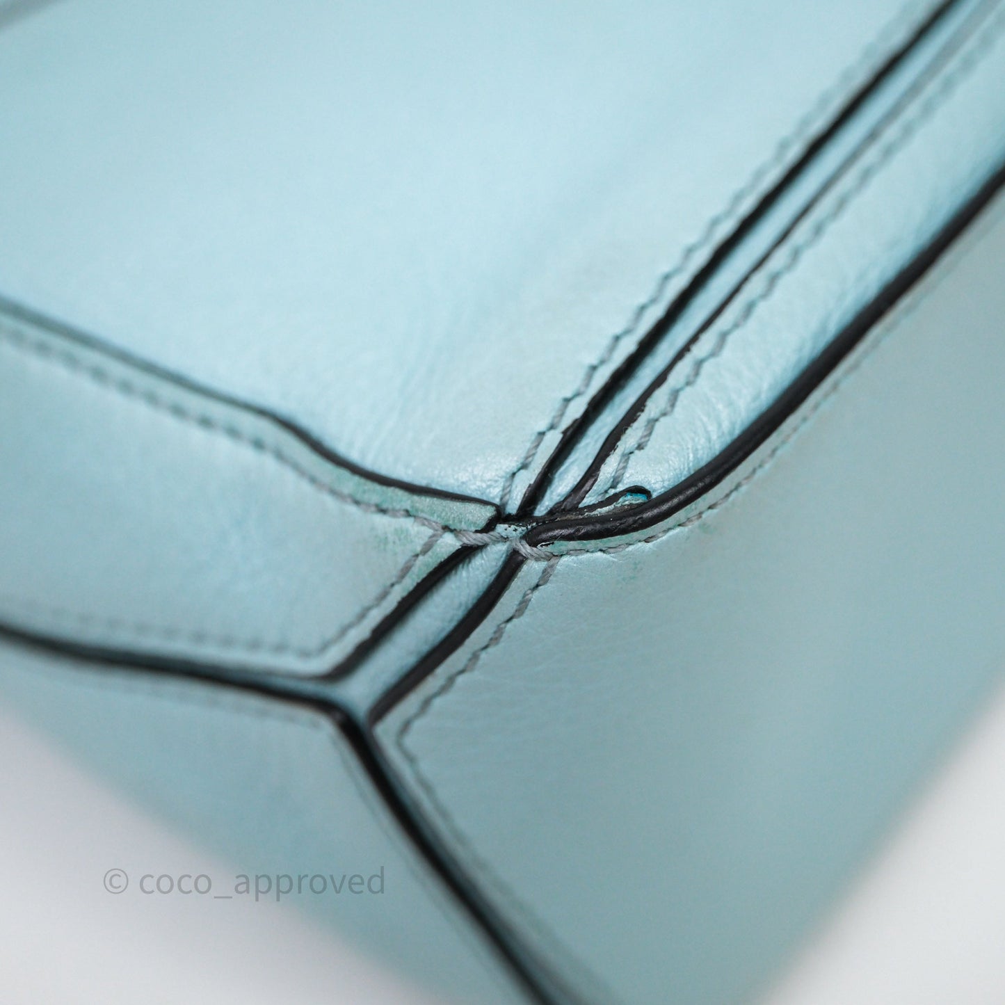 Loewe Mini Puzzle Bag Light Blue Calfskin Silver Hardware