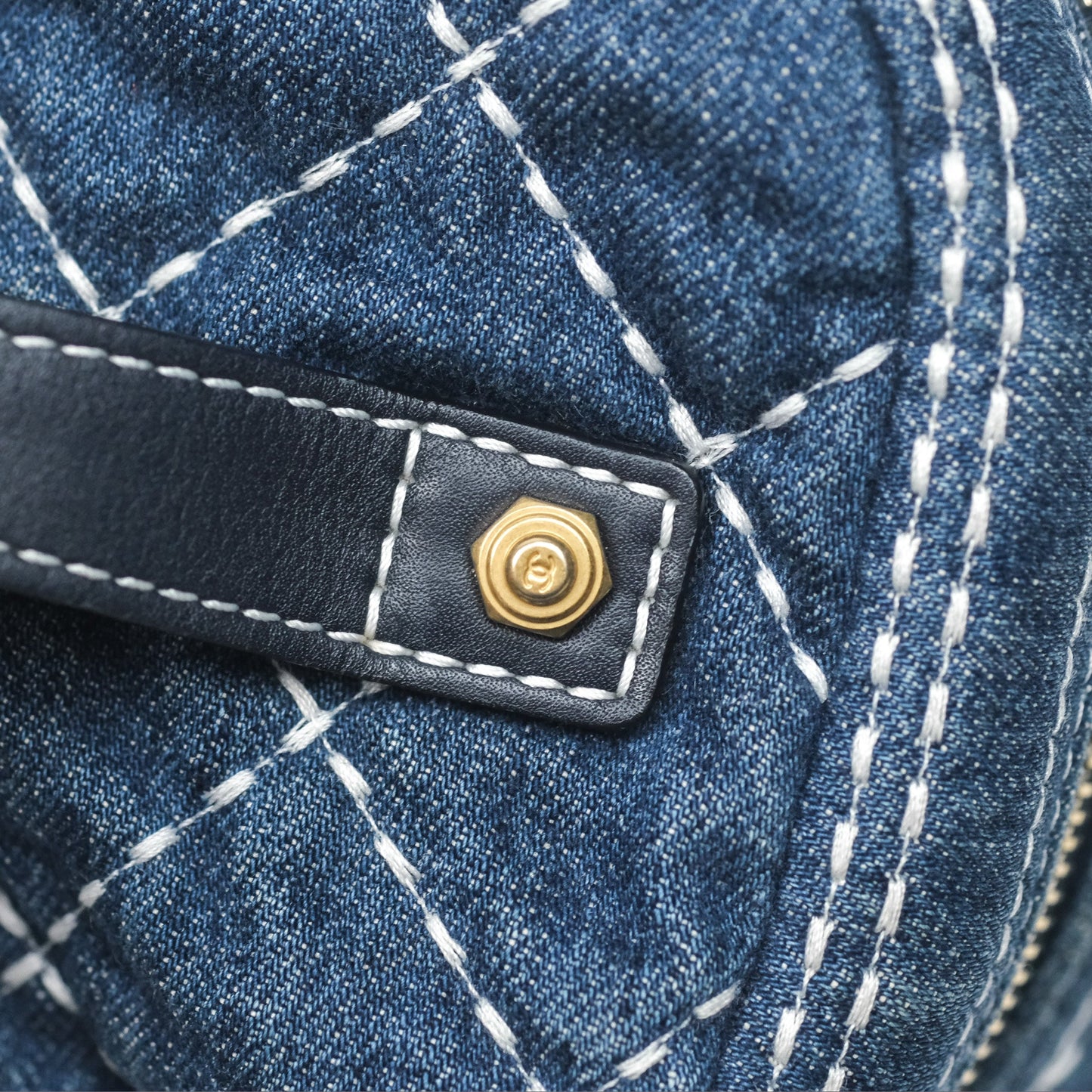 Chanel Quilted Trip Vanity Denim Aged Gold Hardware 20C