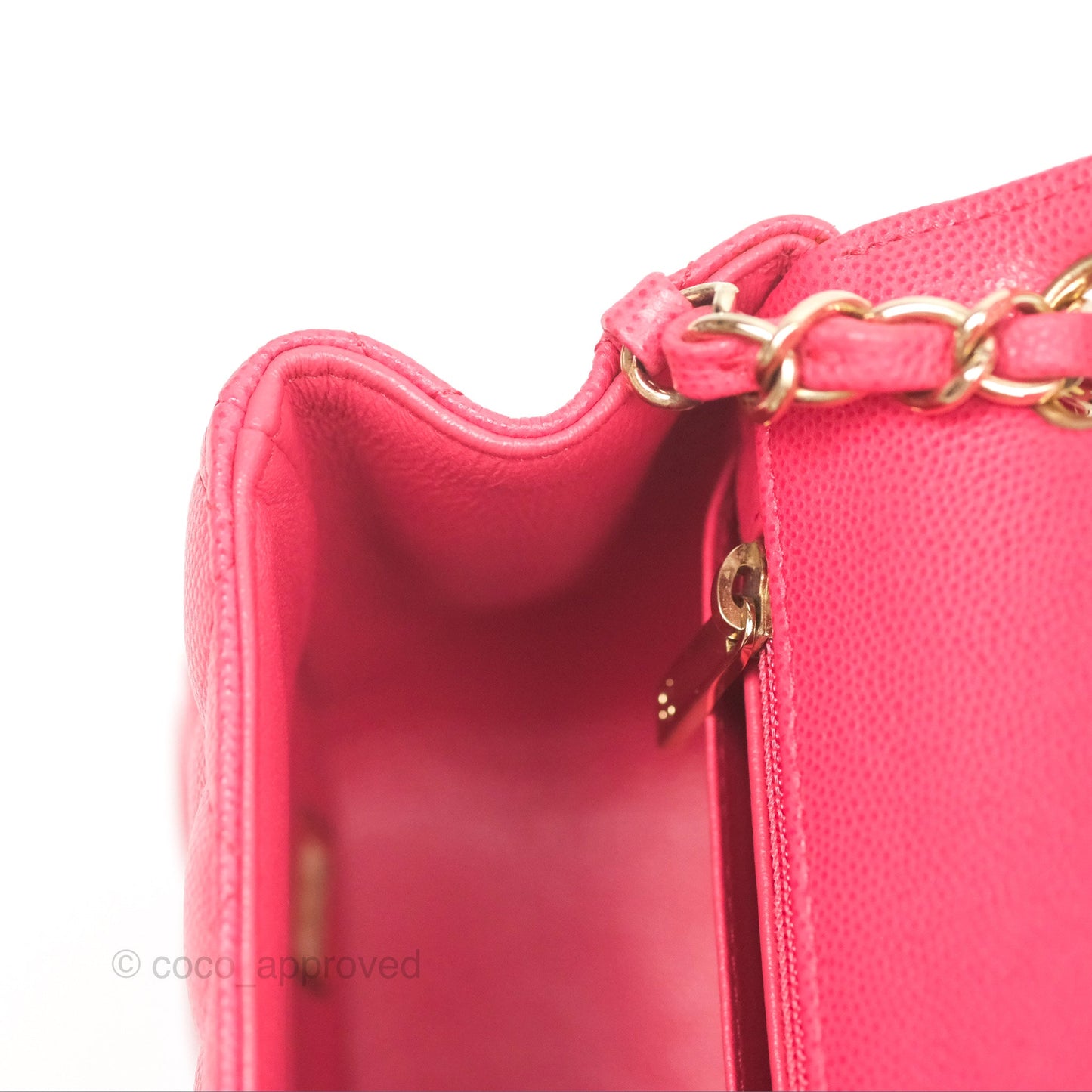 Chanel Mini Square Pink Caviar Gold Hardware 17C