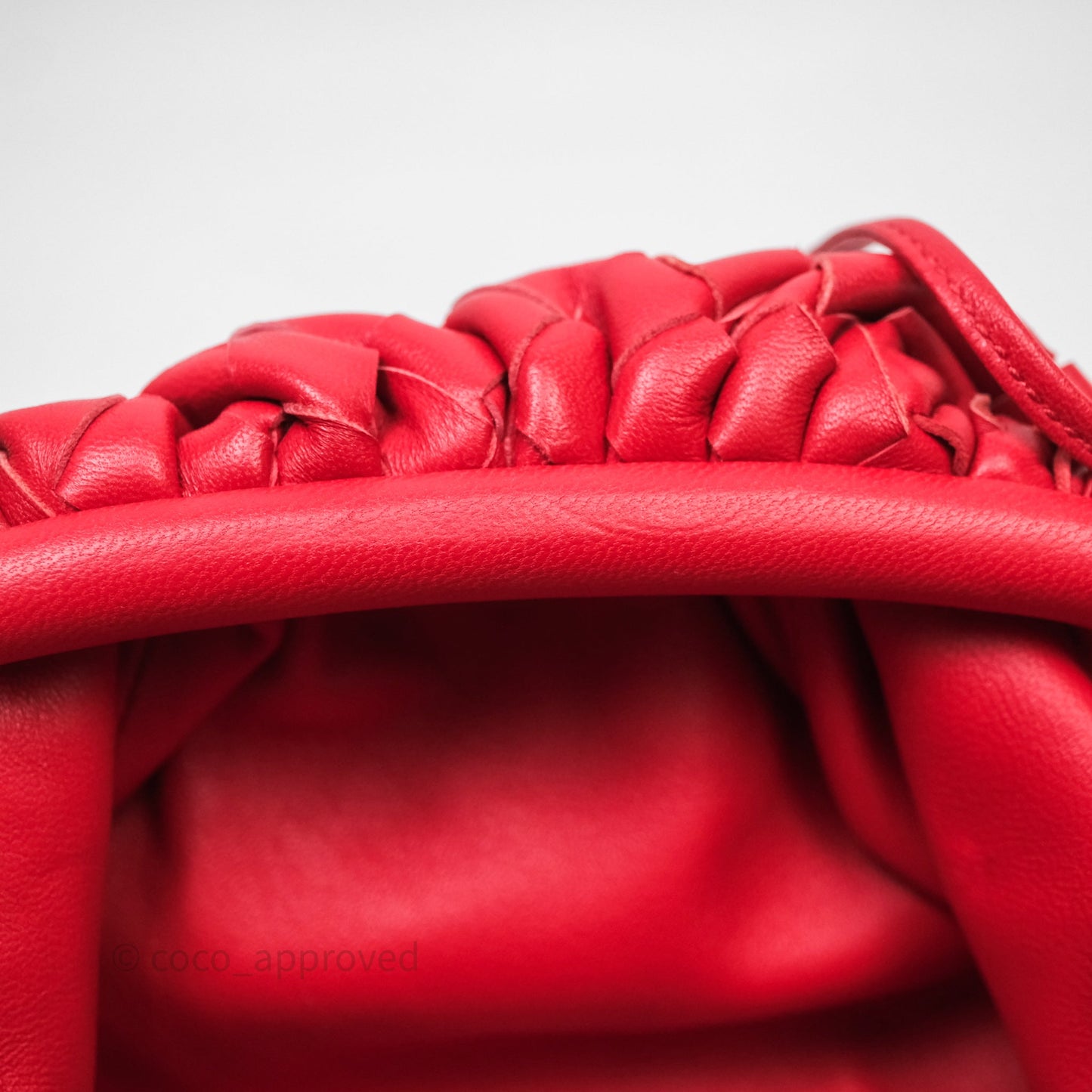 Bottega Veneta Mini Pouch Red Intrecciato Lambskin