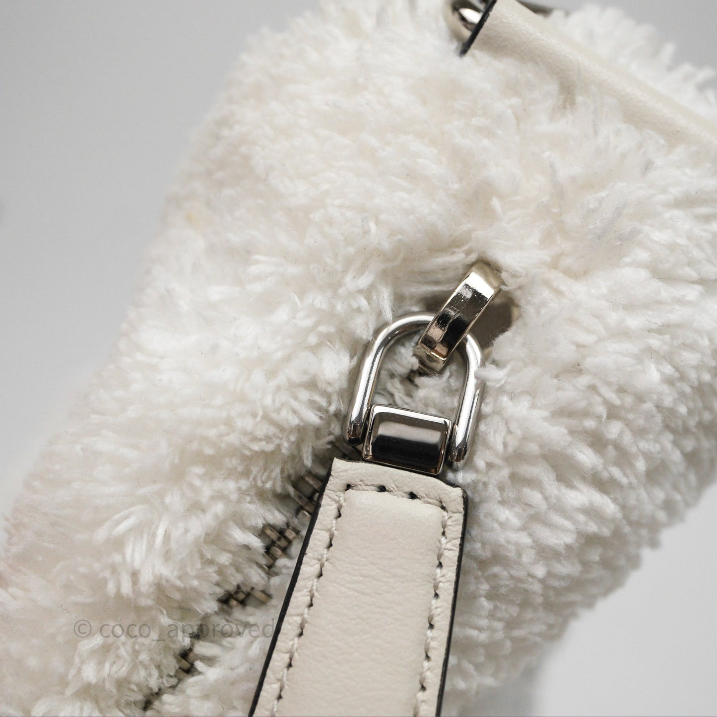 Prada Spugna Triangle White Bag