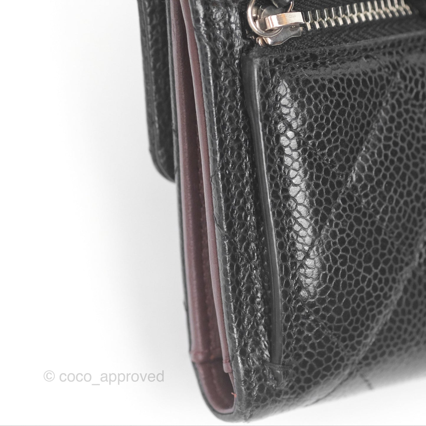 Chanel Classic Short Flap Wallet Black Caviar Silver Hardware