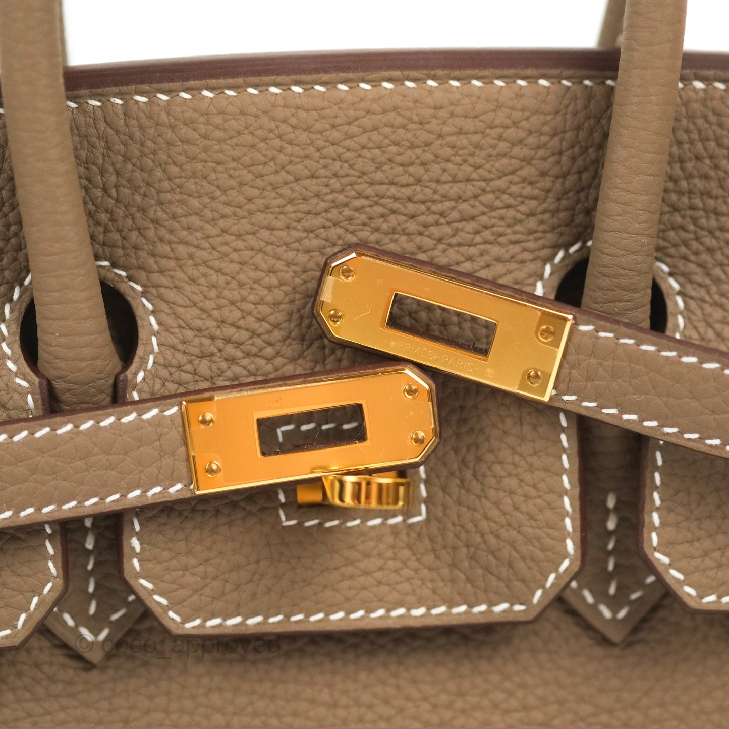 Hermes Birkin 25 Retourne Etoupe 18 Togo Gold Hardware