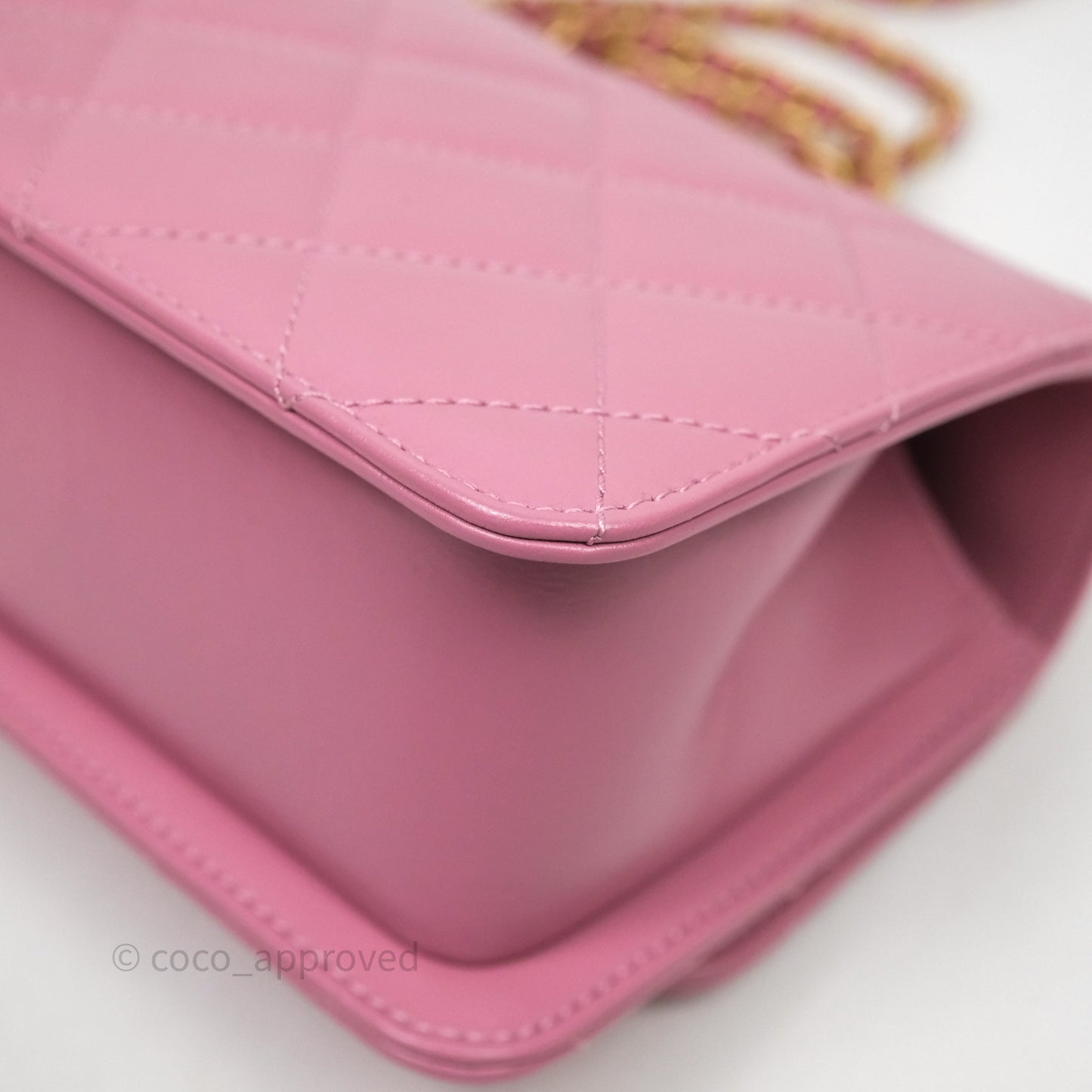 Chanel Quilted Mini Perfect Fit Adjustable Pink Calfskin Gold Hardware
