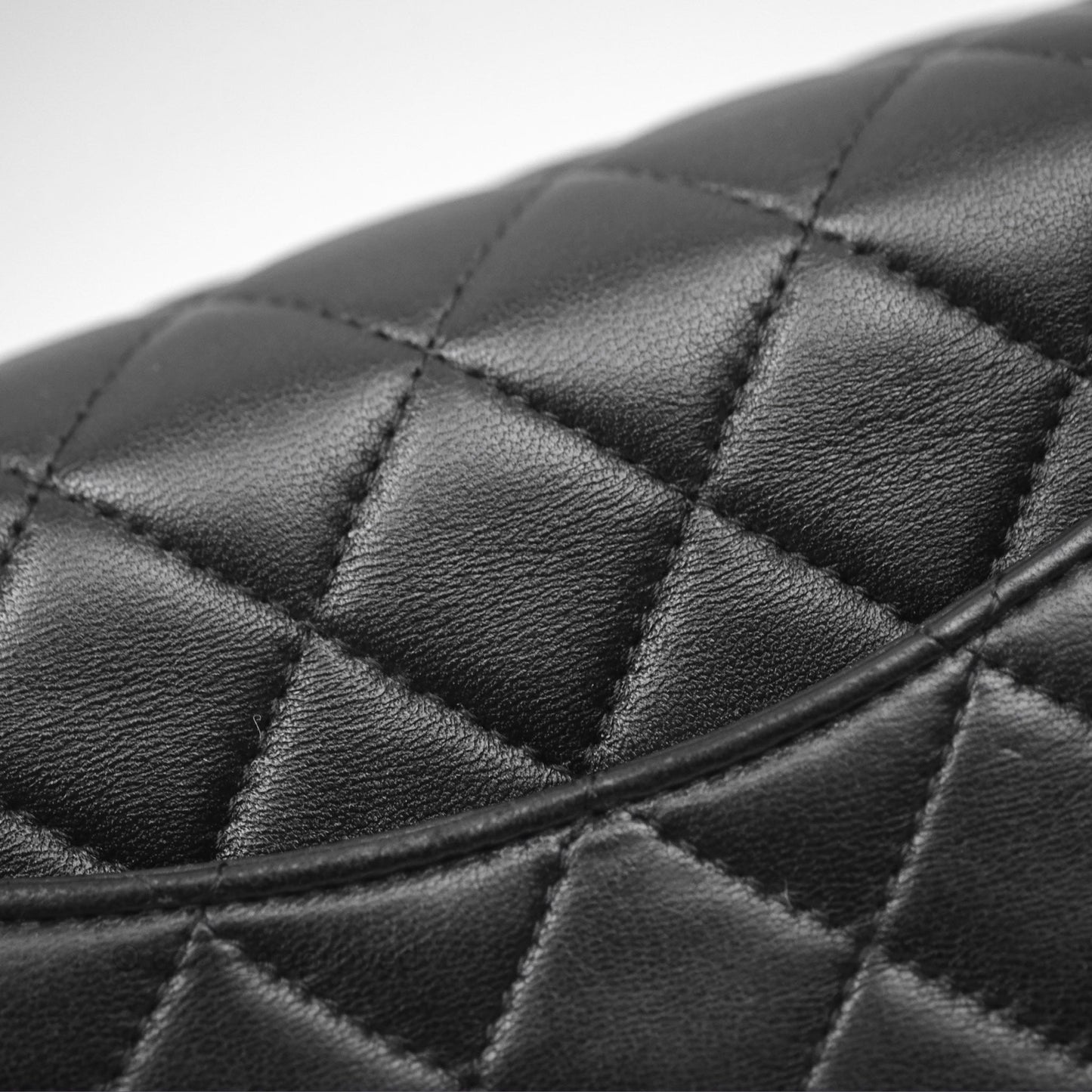 Chanel Quilted Mini Rectangular Flap Black Lambskin Silver Hardware