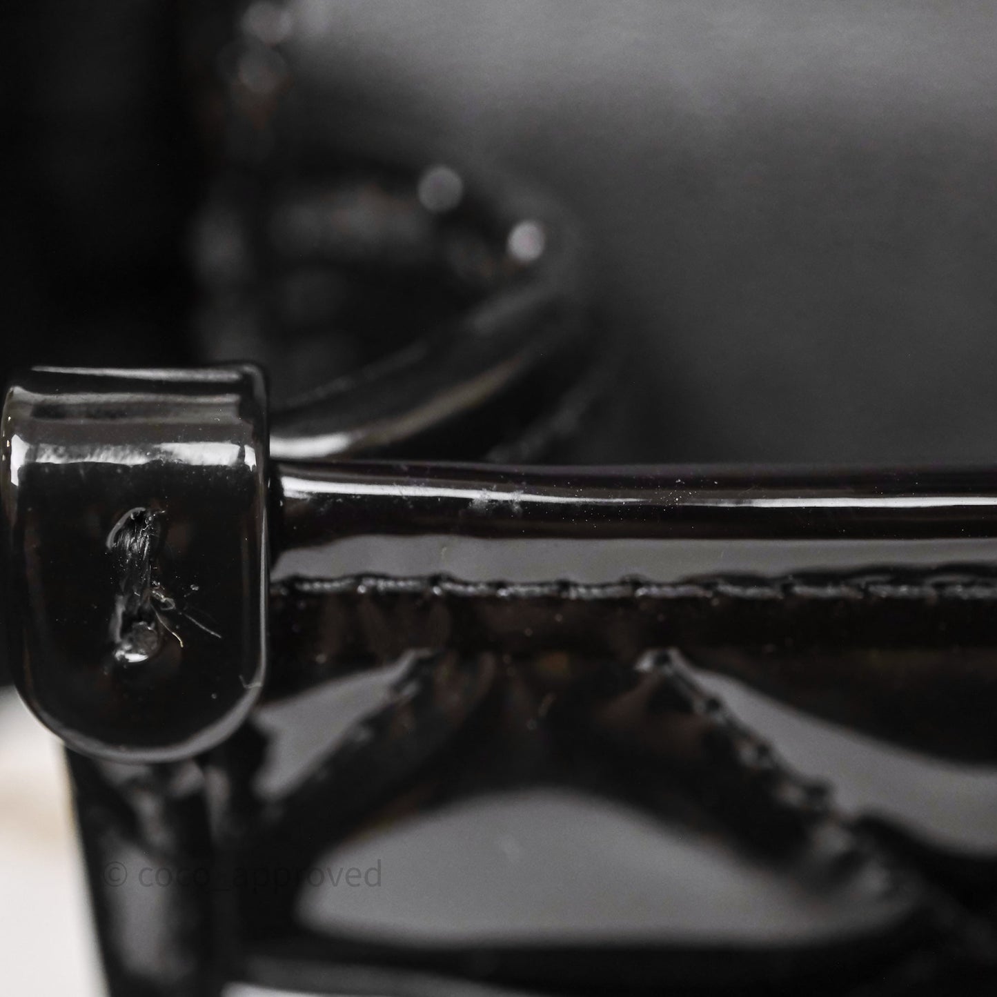 Chanel Mini School Memory Top Handle Flap Black Patent
