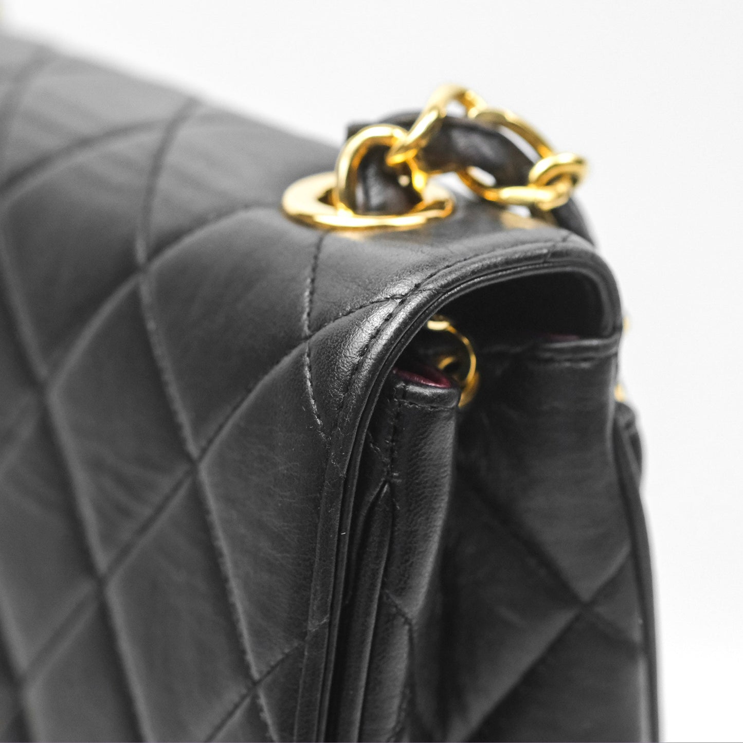 Chanel Vintage Flap Bag Black Lambskin 24K Gold Hardware