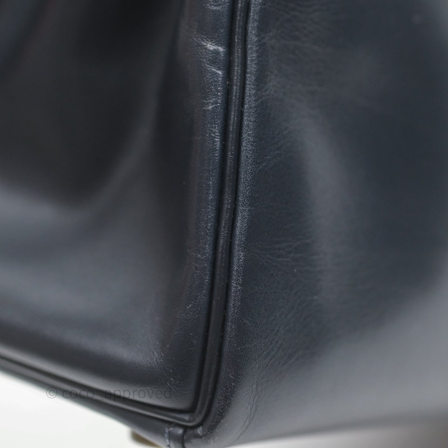Hermès Vintage Kelly 28 Retourn Navy Box Leather Gold Hardware