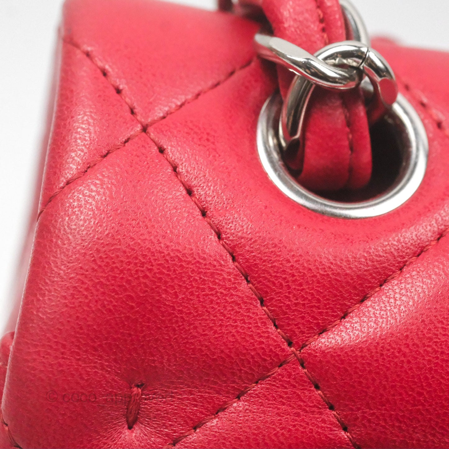 Chanel Jumbo Double Flap Red Lambskin Silver Hardware
