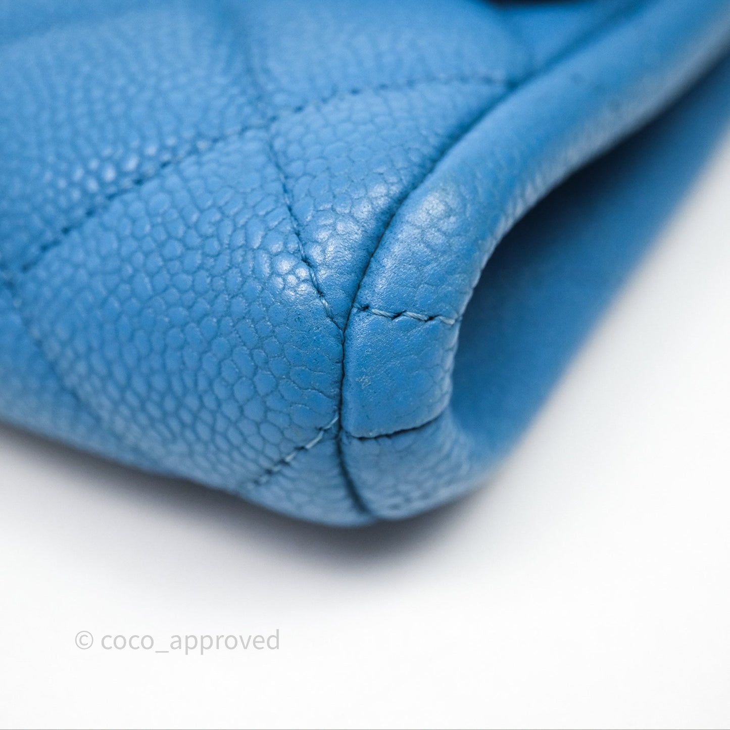 Chanel Quilted Clutch with Chain Caviar Azul Sliver Hardware