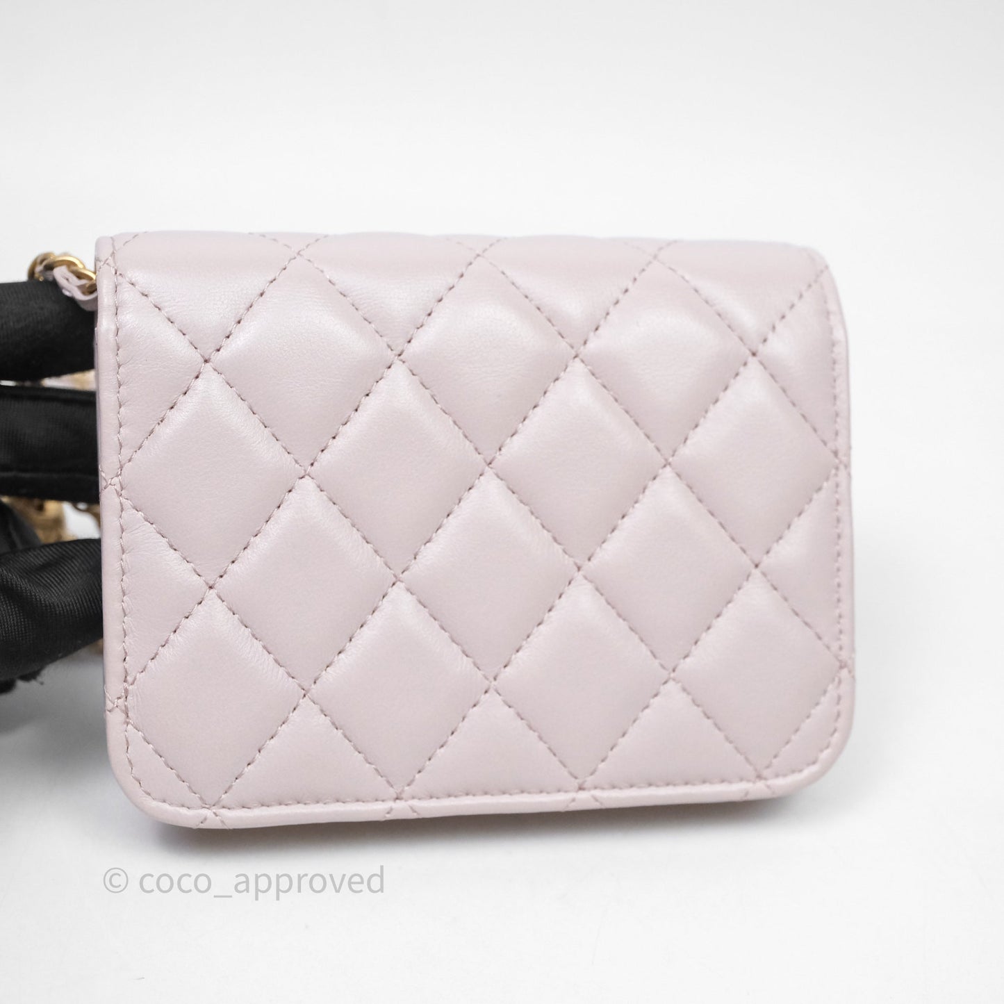 Chanel Pearl Crush Mini Clutch Belt Bag Lilac Lambskin Aged Gold Hardware