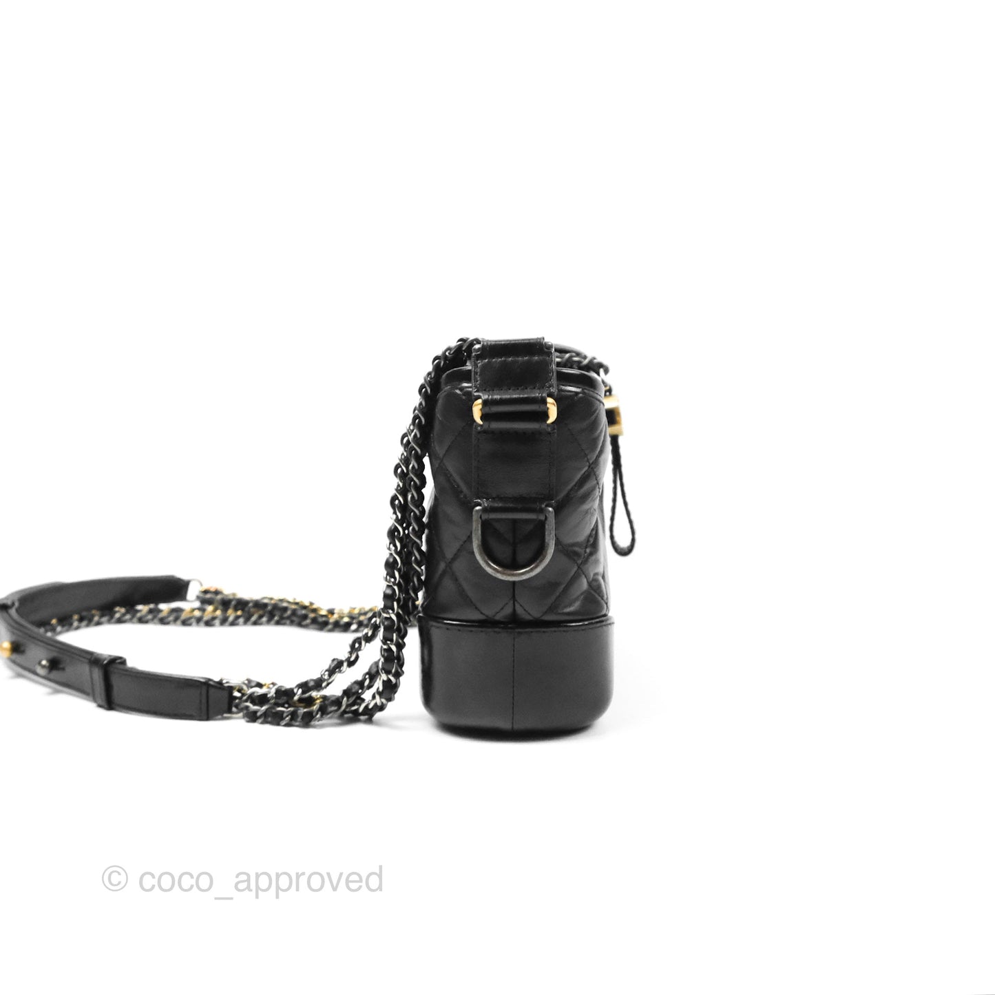 Chanel Small Gabrielle Hobo Quilted Black Aged Calfskin