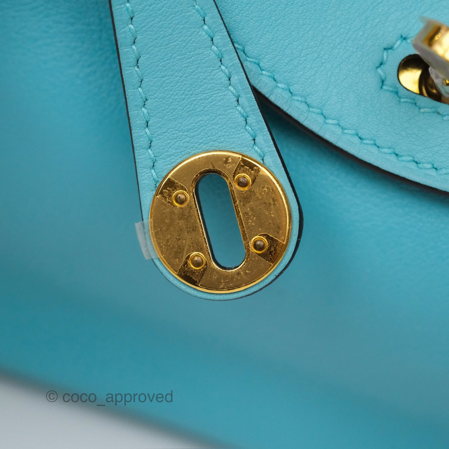 Hermès Mini Lindy 20 Bleu Atoll 3P Swift Gold Hardware