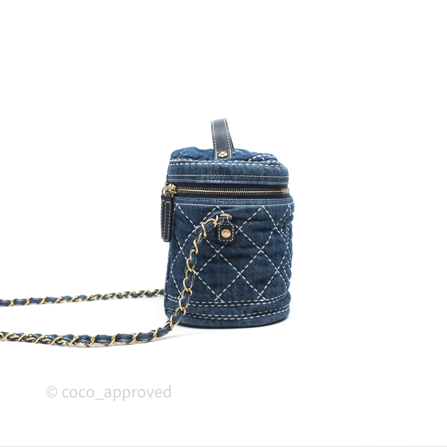 Chanel Quilted Trip Vanity Denim Aged Gold Hardware 20C
