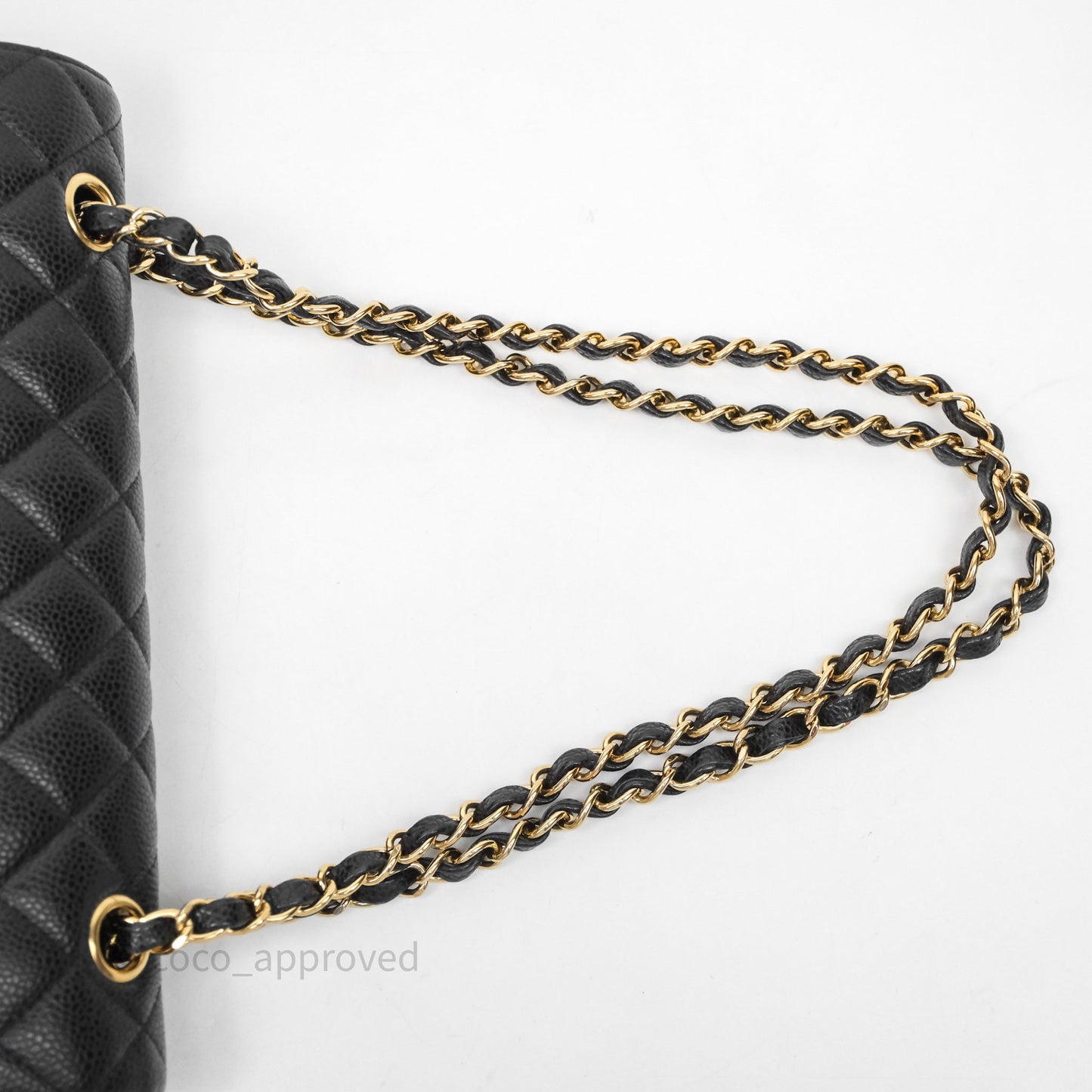 Chanel Classic M/L Medium Flap Quilted Black Caviar Gold Hardware