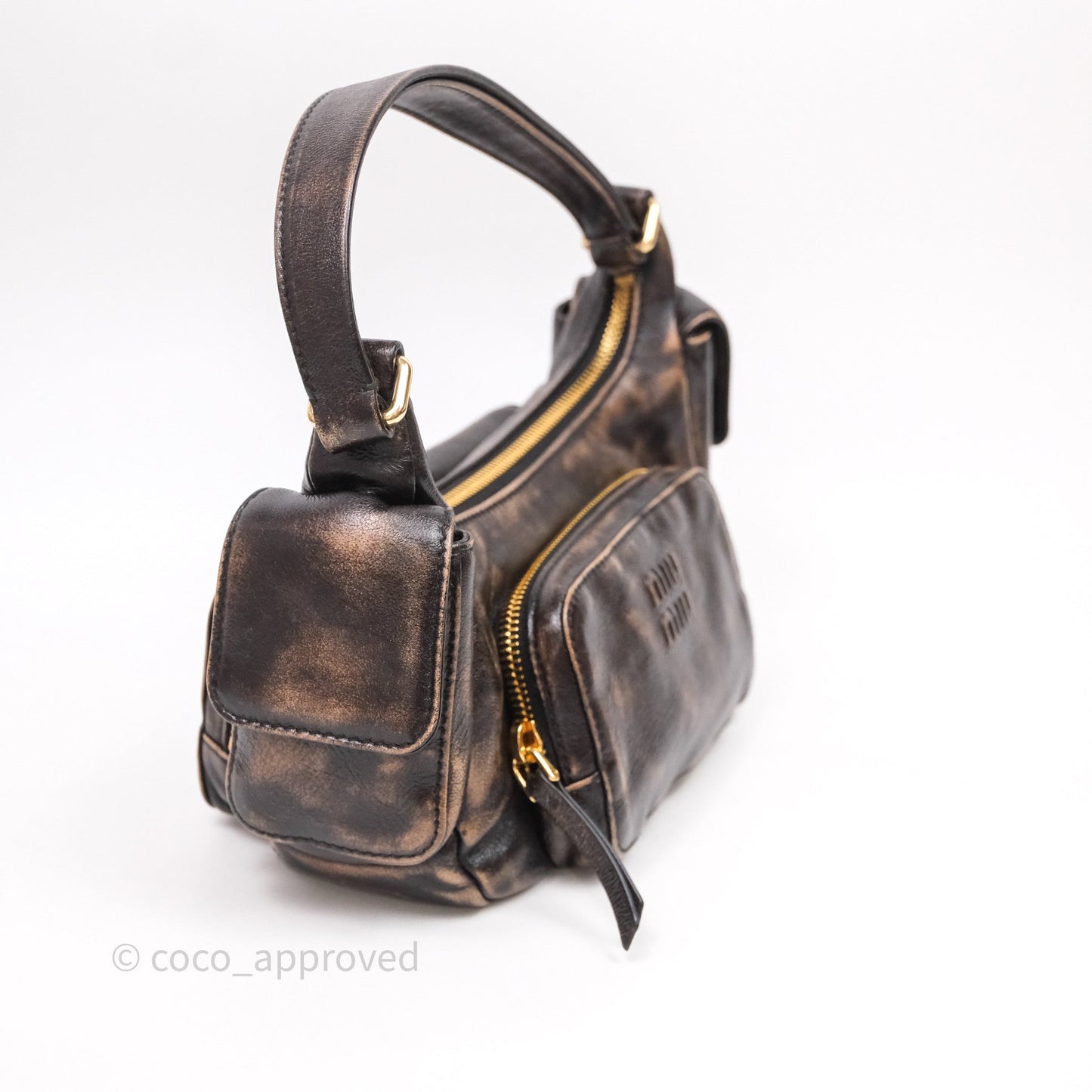 Miumiu Nappa leather Pocket bag Coffee