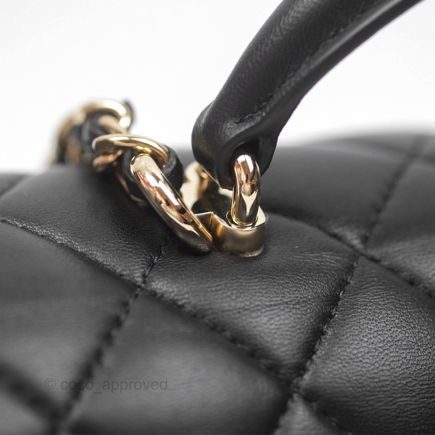 Chanel Top Handle Mini Rectangular Flap Bag Black Lambskin Gold Hardware